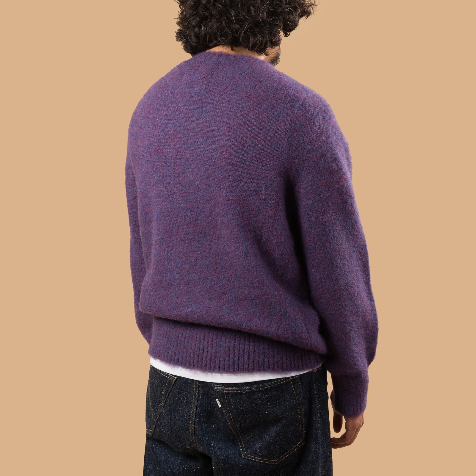 Shaggy Dog Crew Neck Sweater Purple