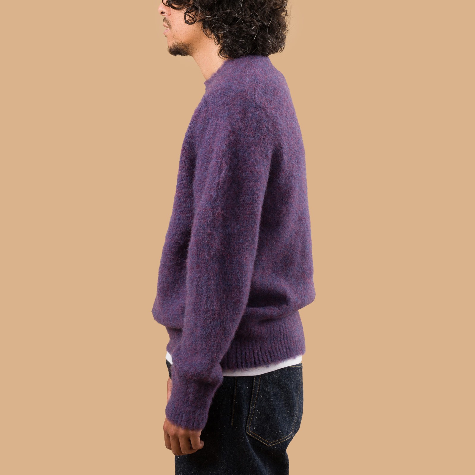 Shaggy Dog Crew Neck Sweater Purple