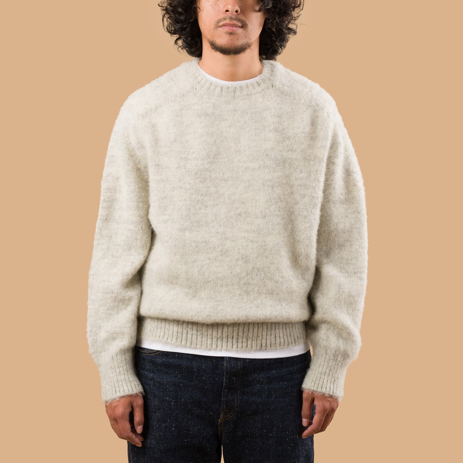 Shaggy Dog Crew Neck Sweater Gray