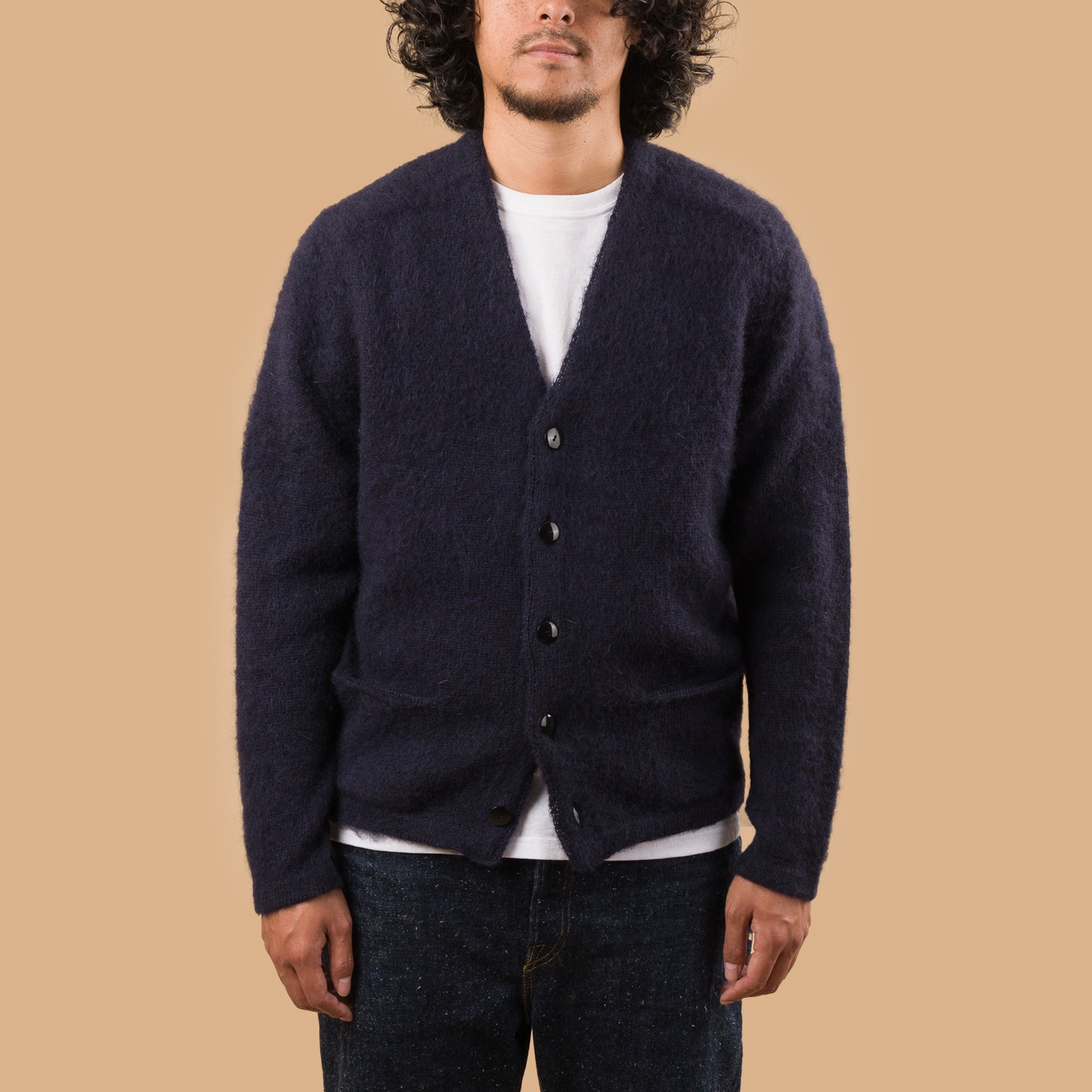 Shaggy Dog Sweater Cardigan Navy