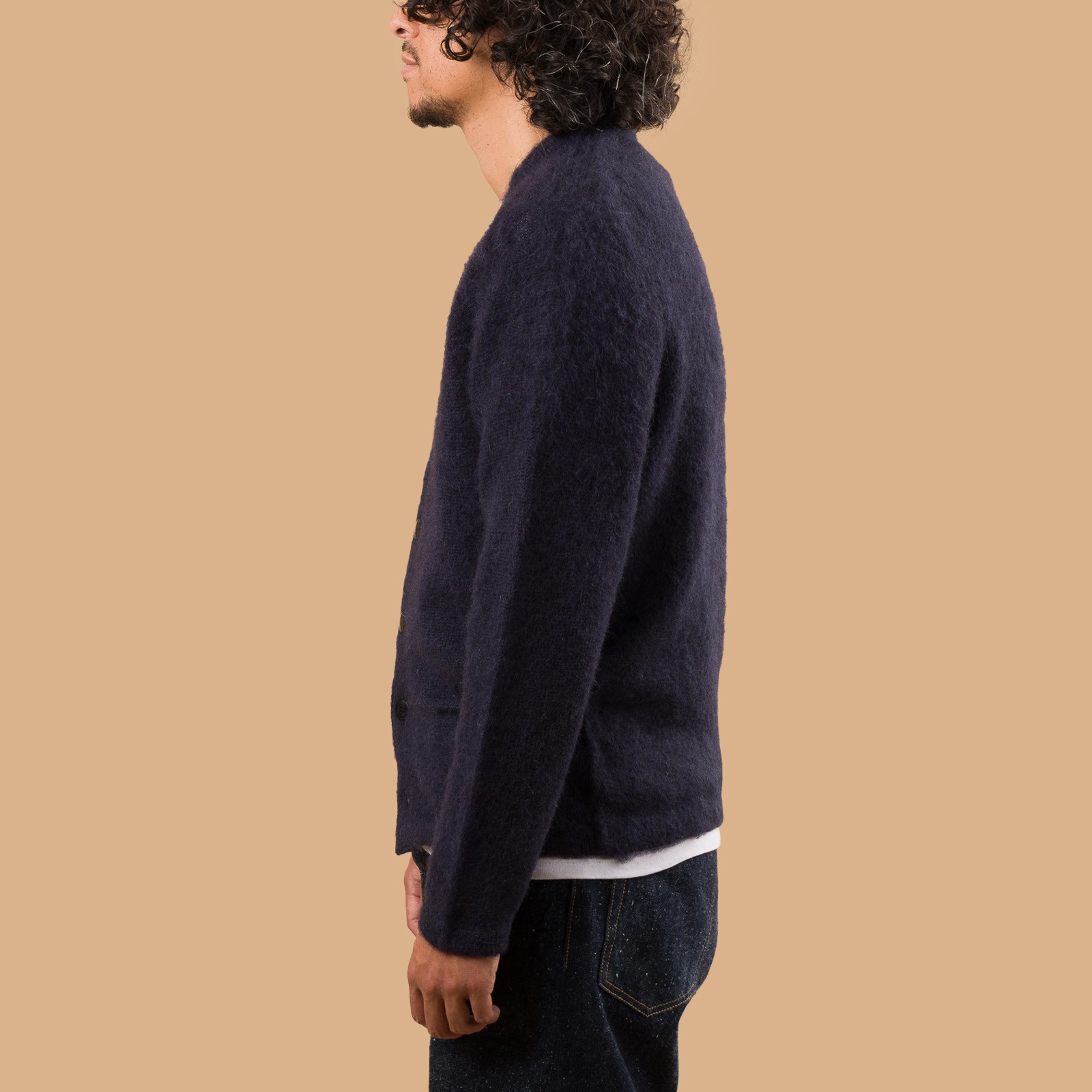 Shaggy Dog Sweater Cardigan Navy