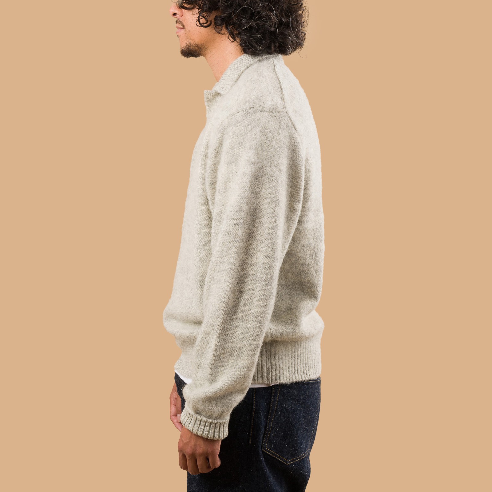Shaggy Dog Sweater Skipper Polo Gray