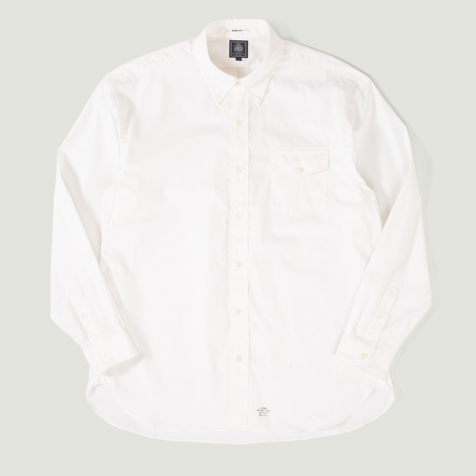 Image-Flâneurs_J. PRESS / Baggy Fit B.D. Pin Oxford White_Vignette