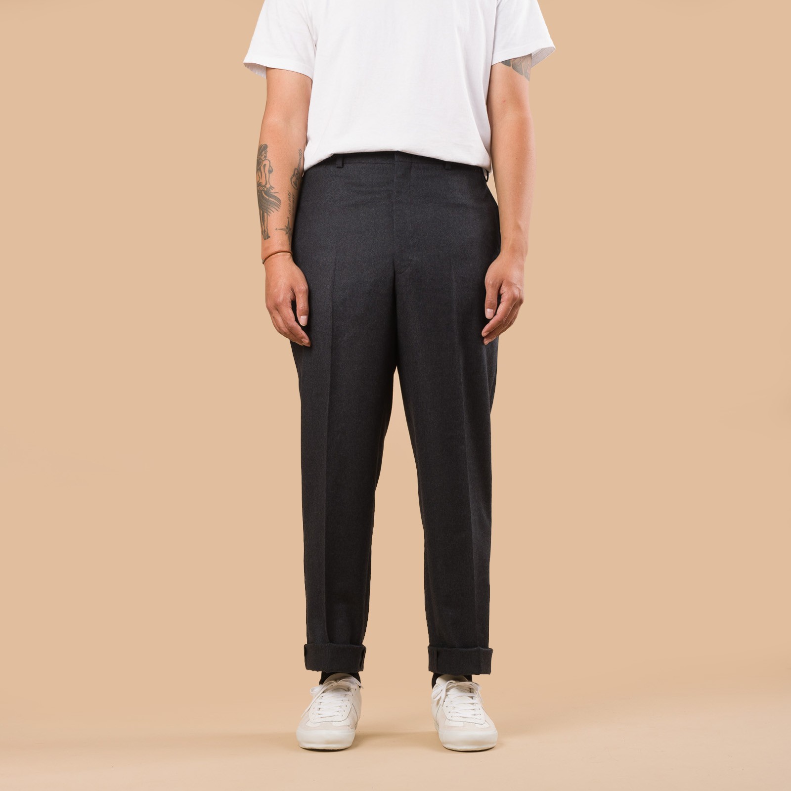 Image-Flâneurs_J. PRESS / Piped Stem Peppin Merino Saxony Charcoal_de-face