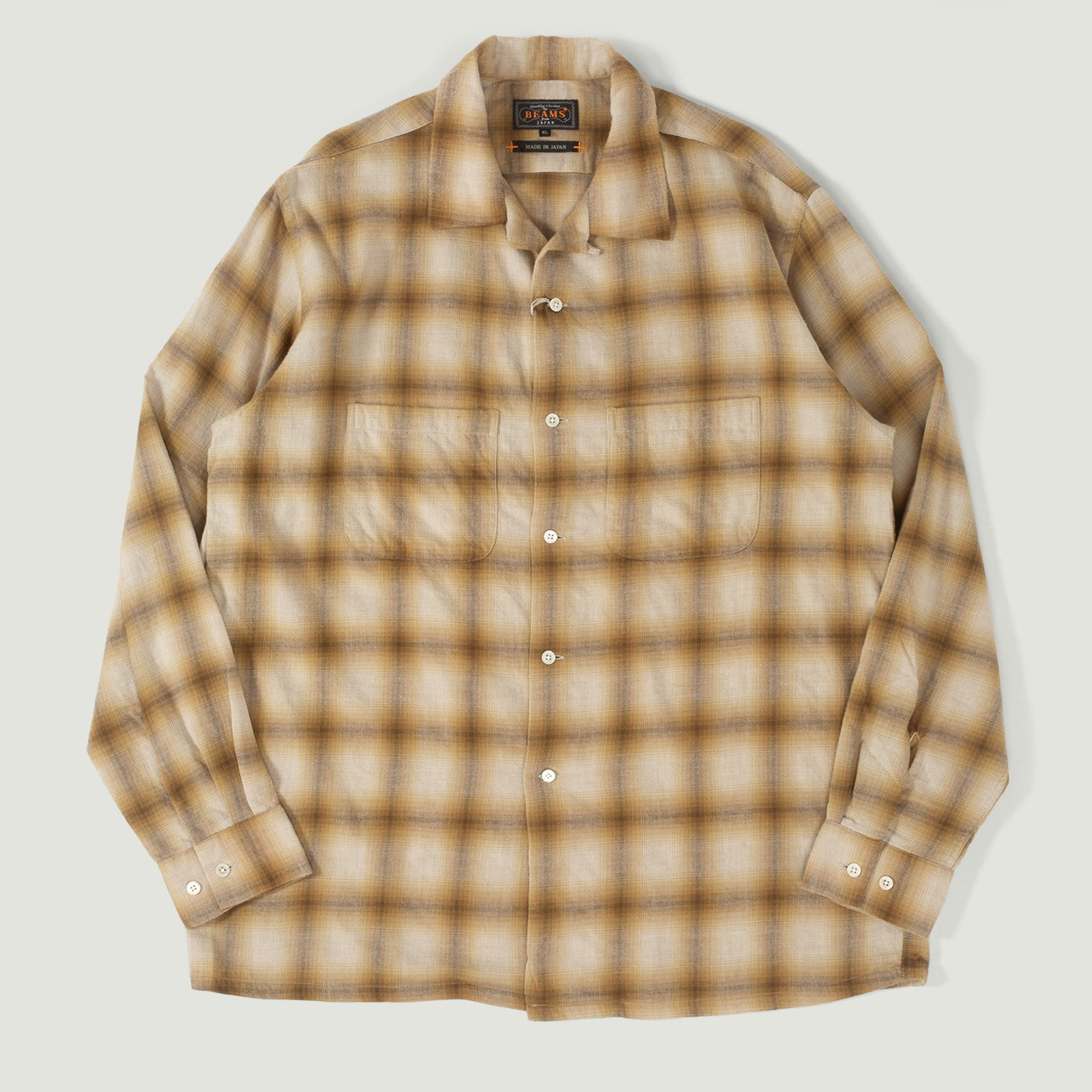 Image-Flâneurs_BEAMS PLUS / Open Collar Ombre Brown_Vignette