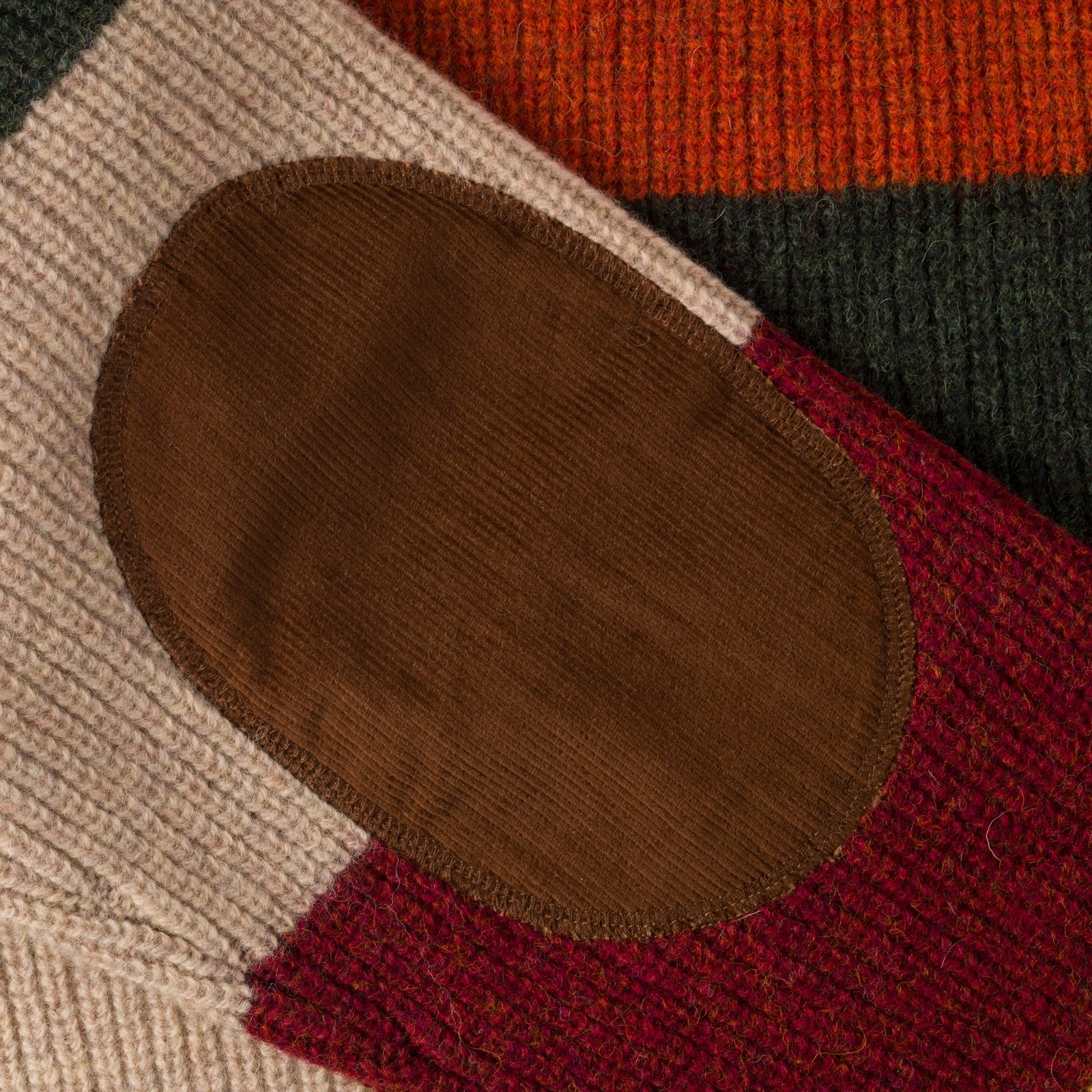 Image-Flâneurs_BEAMS PLUS / Crew Multi Stripe 5G Multi23F_Détail-3