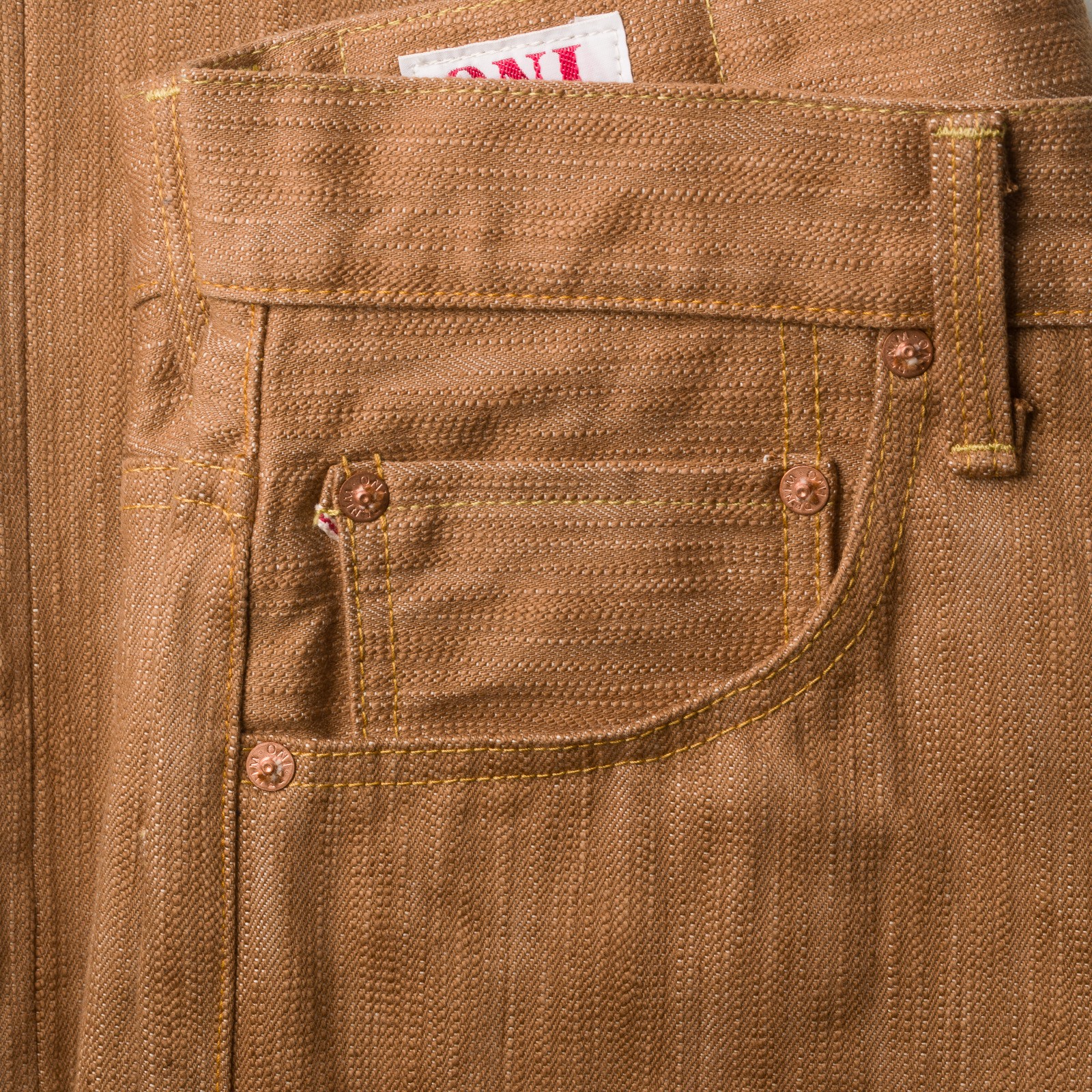 Image-Flâneurs_ONI DENIM / 275-KAKI Awa Kakishibu × Kinari 20oz Denim Regular Straight_detail-4