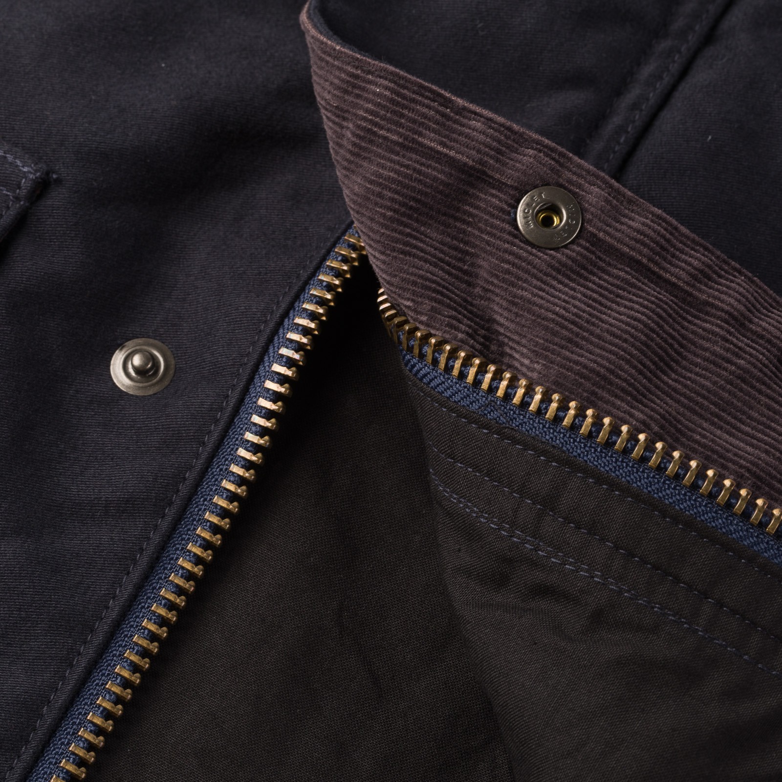 Image-Flâneurs_FOB FACTORY / F2361 Heavy Moleskin Riding Jacket Navy_Detail-3