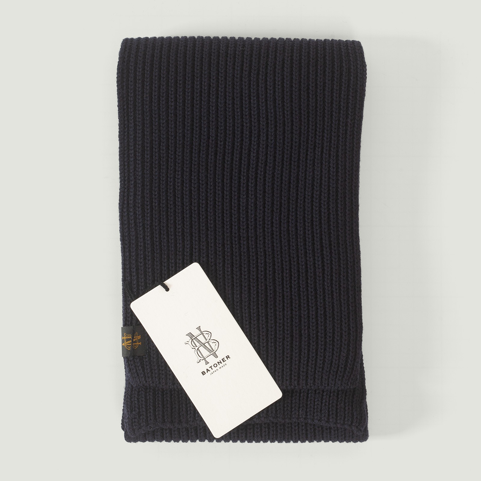 Vignettes flaneurs écharpe laine épaisse BATONER Solid Wool Rib Muffler navy