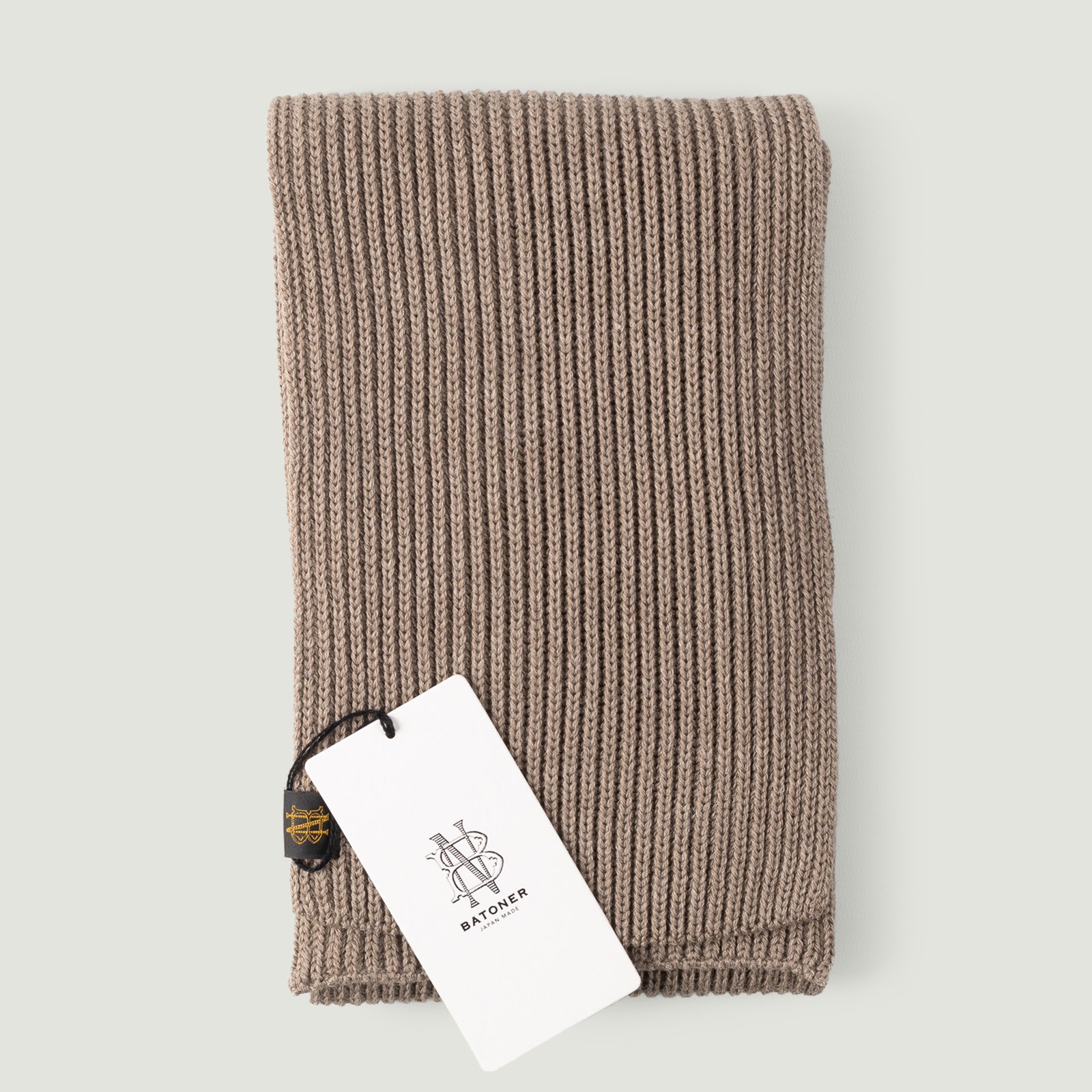 Solid Wool Rib Muffler Melange Gray