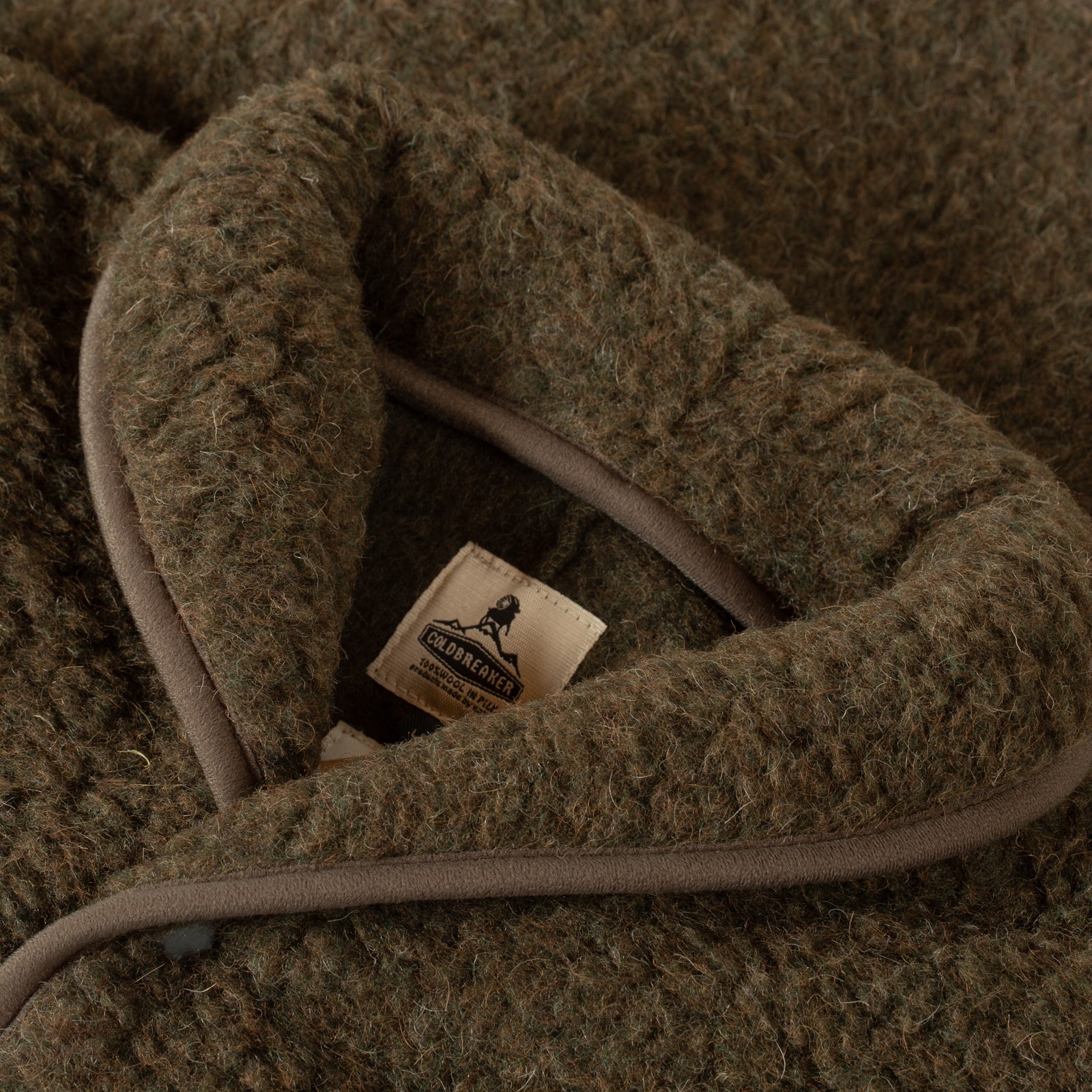 détail COLDBREAKER  Flâneurs Wool Pile Retro Jacket Khaki col