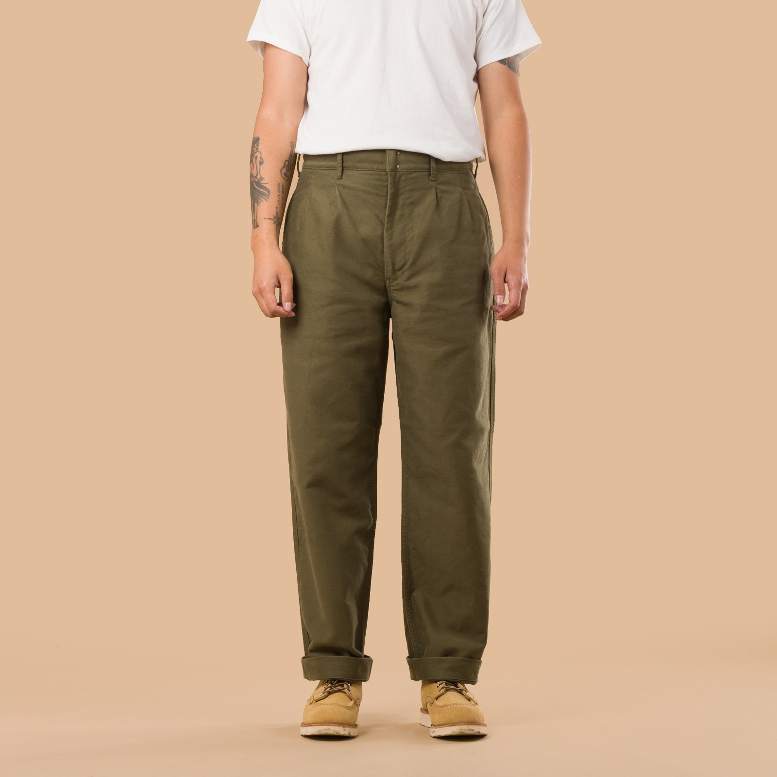 F0543 Moleskin Trousers Olive