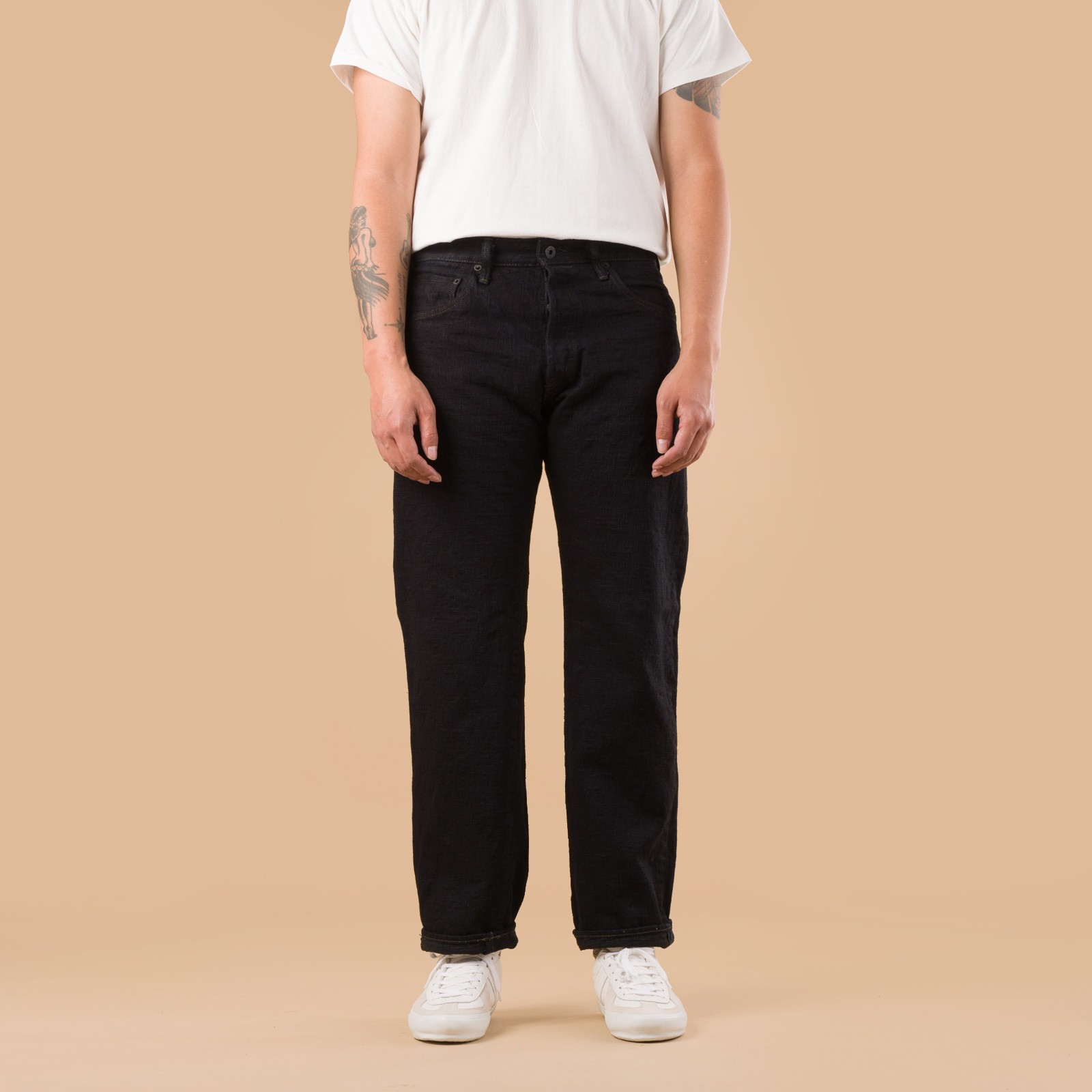 277 17oz Just Right Straight Bumpy Denim Kuro