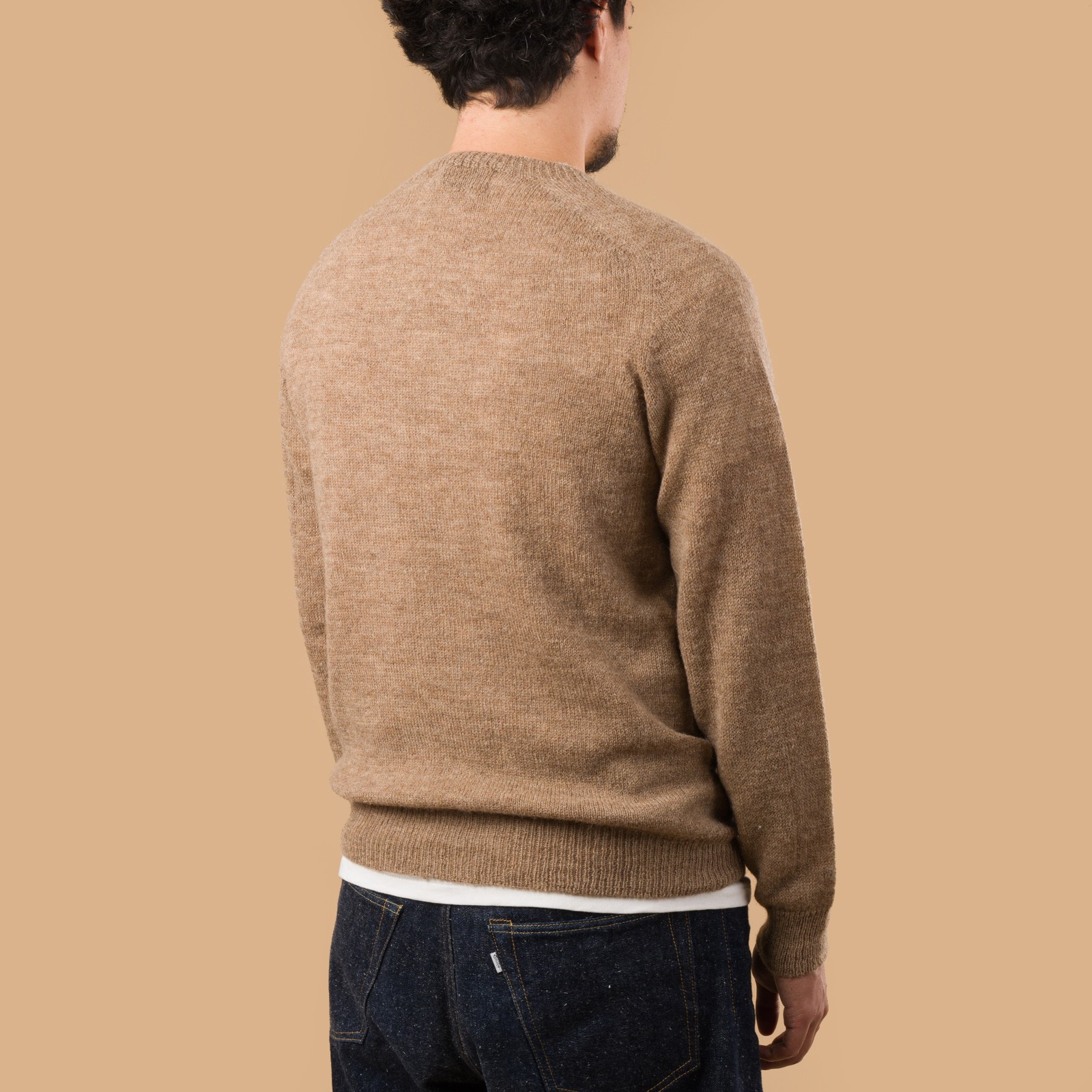 image flâneurs pull HARLEY OF SCOTLAND 1 Ply Voe True Shetland Crew Neck de dos