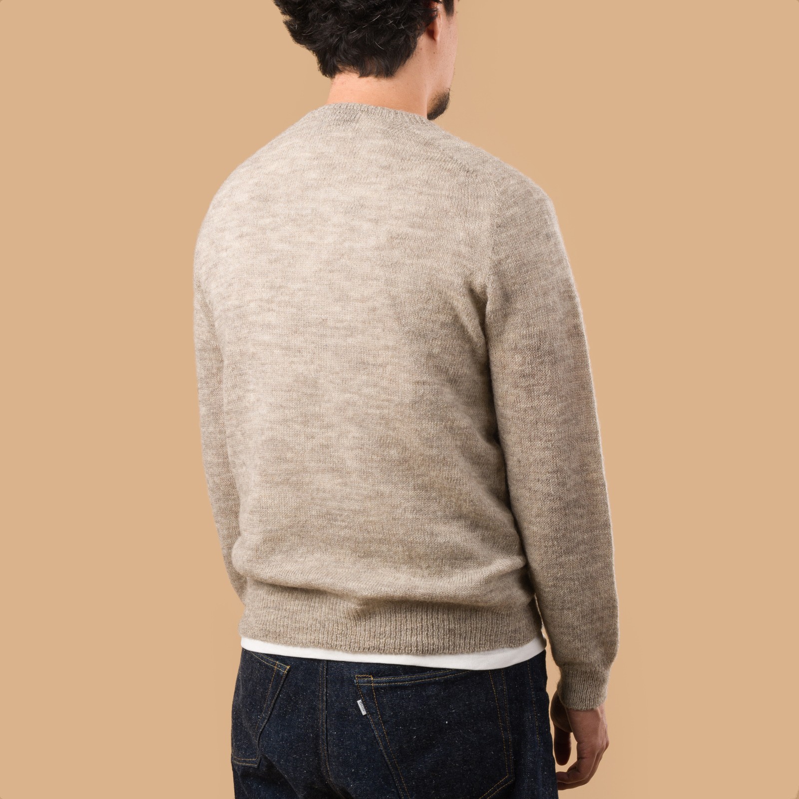 image flâneurs HARLEY OF SCOTLAND 1 Ply Voe True Shetland Crew Neck silver de dos