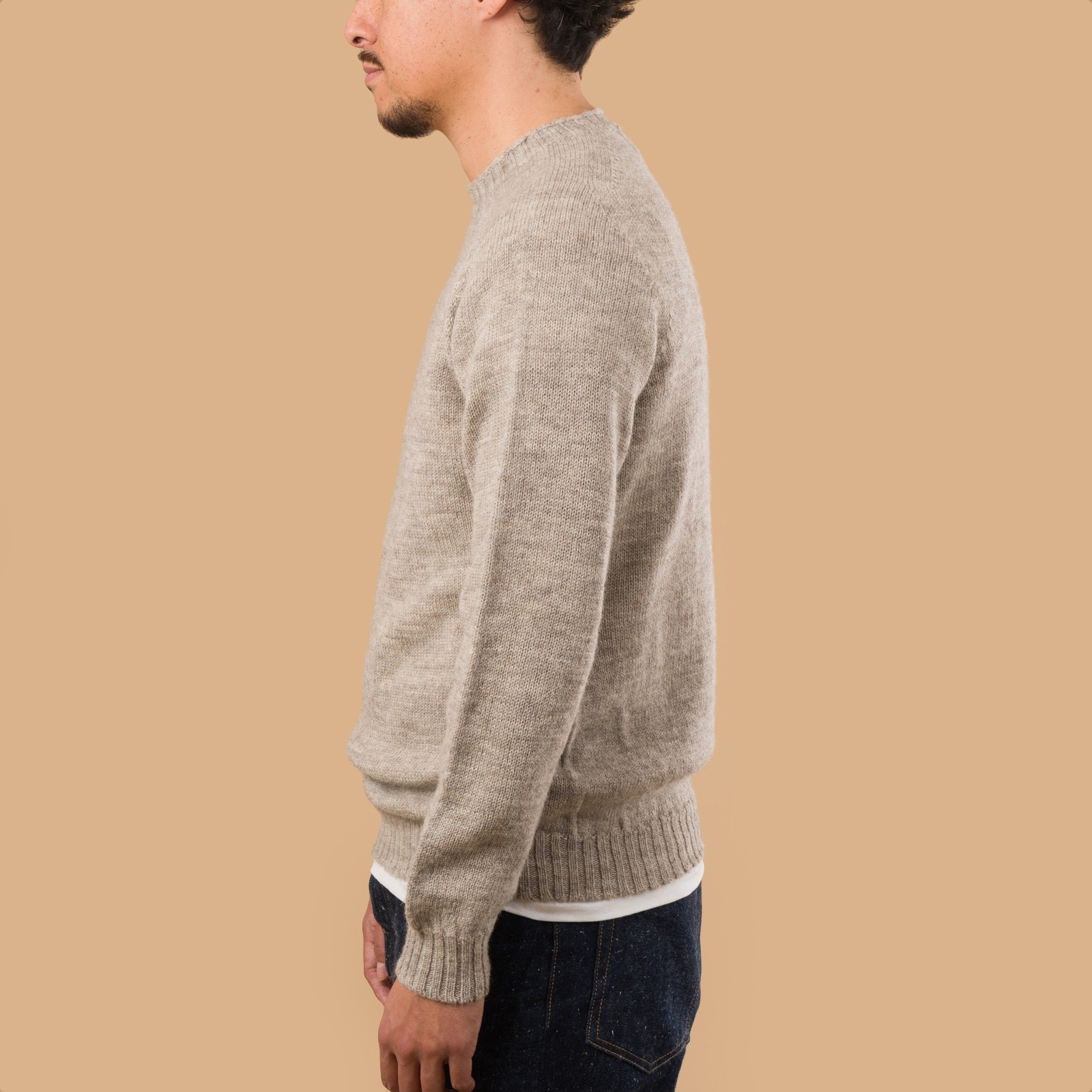 True Shetland Voe Crew Neck in Silver