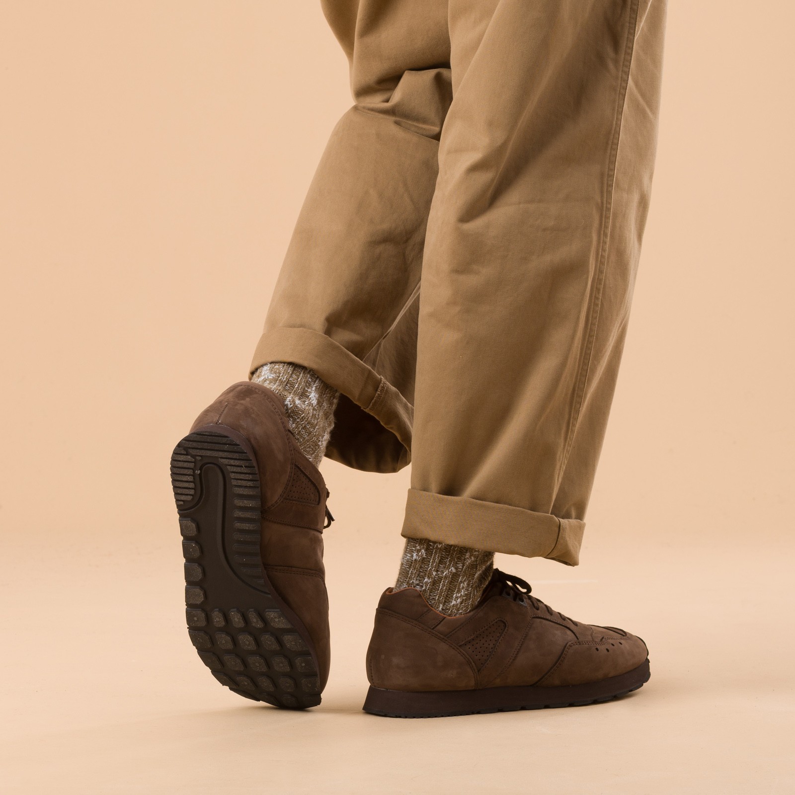French Military Trainer Brown Nubuck
