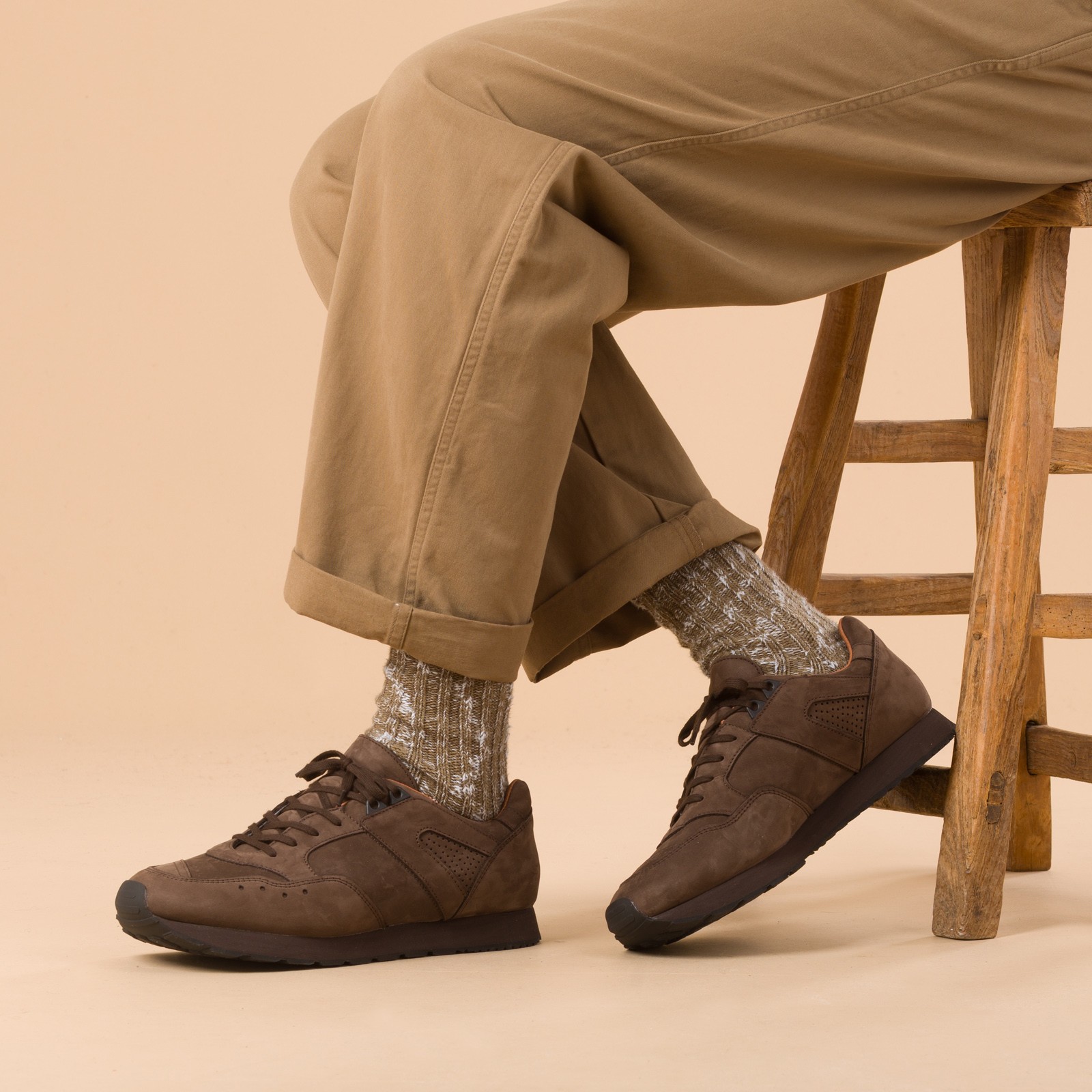 French Military Trainer Brown Nubuck