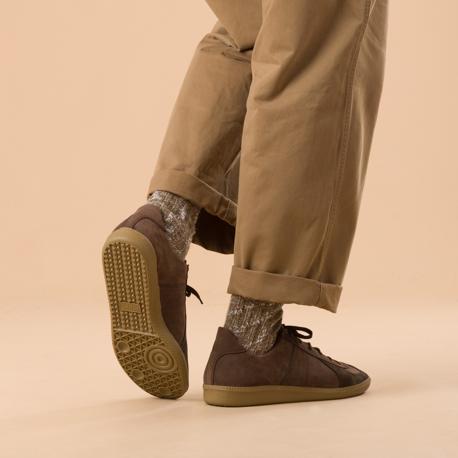 German Military Trainer in Brown Nubuck
