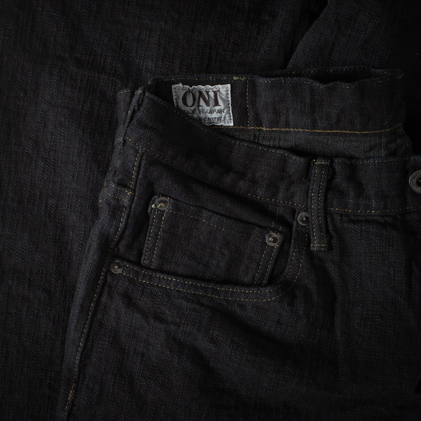 277 17oz Just Right Straight Bumpy Denim Kuro