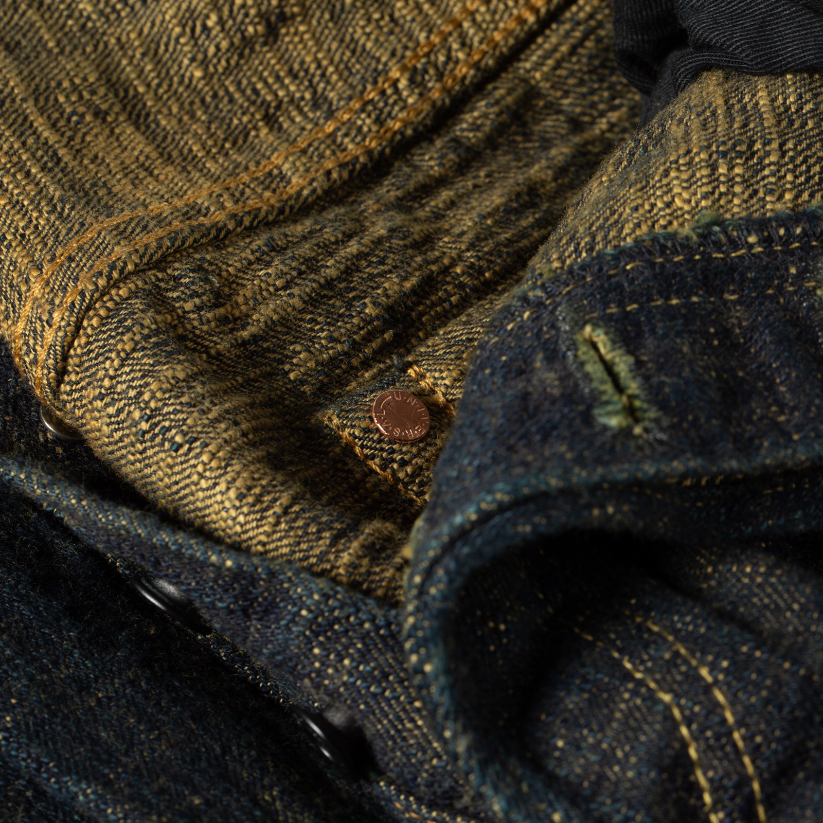 images flâneurs ONI DENIM  277 17oz Just Right Straight Bumpy Denim Oudo rivet