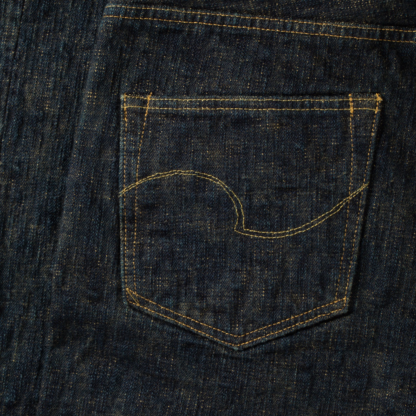 images flâneurs ONI DENIM  277 17oz Just Right Straight Bumpy Denim Oudo back pocket