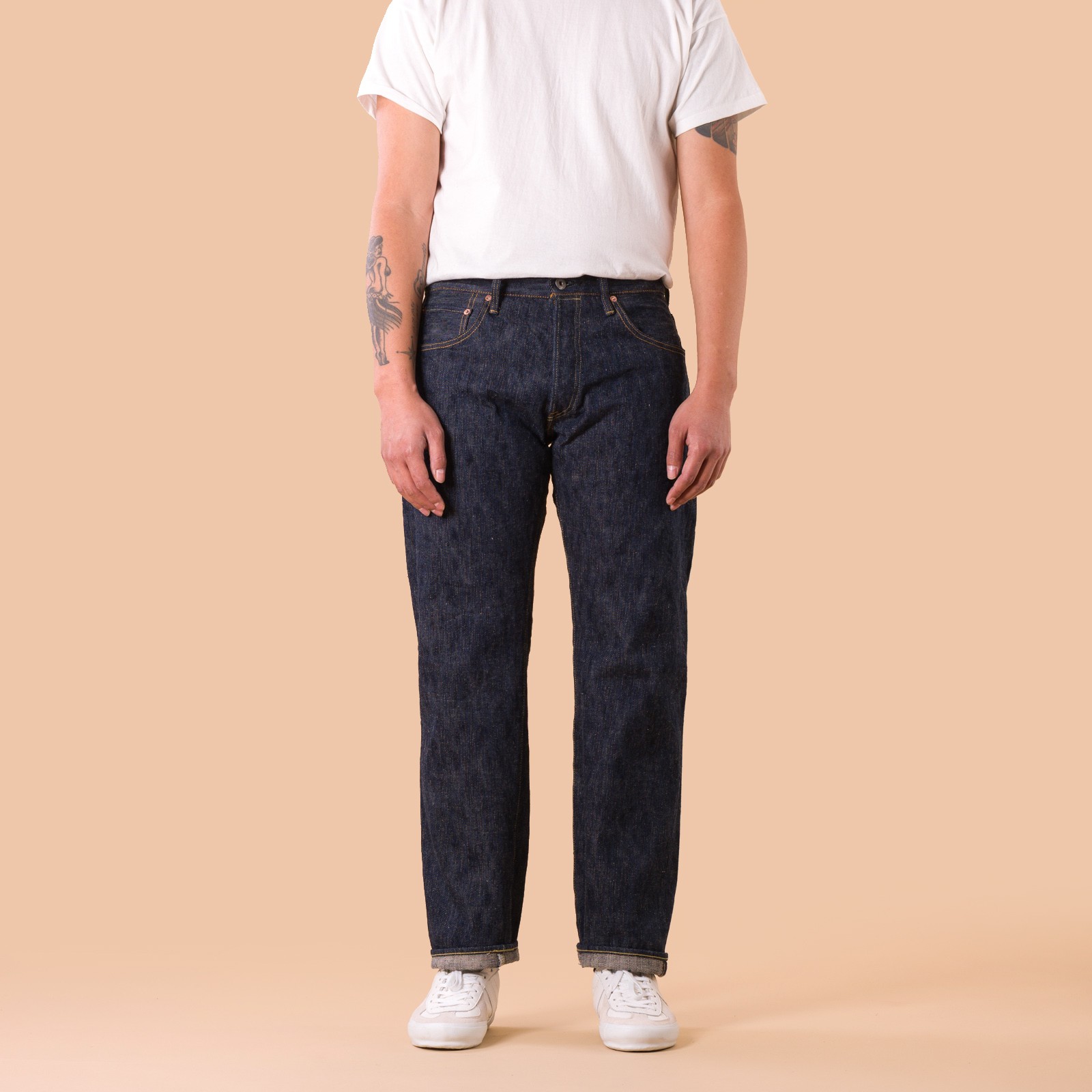 images flaneurs ONI Denim 270-KASE 16oz Natural Indigo New Regular Straight Denim de face (2)