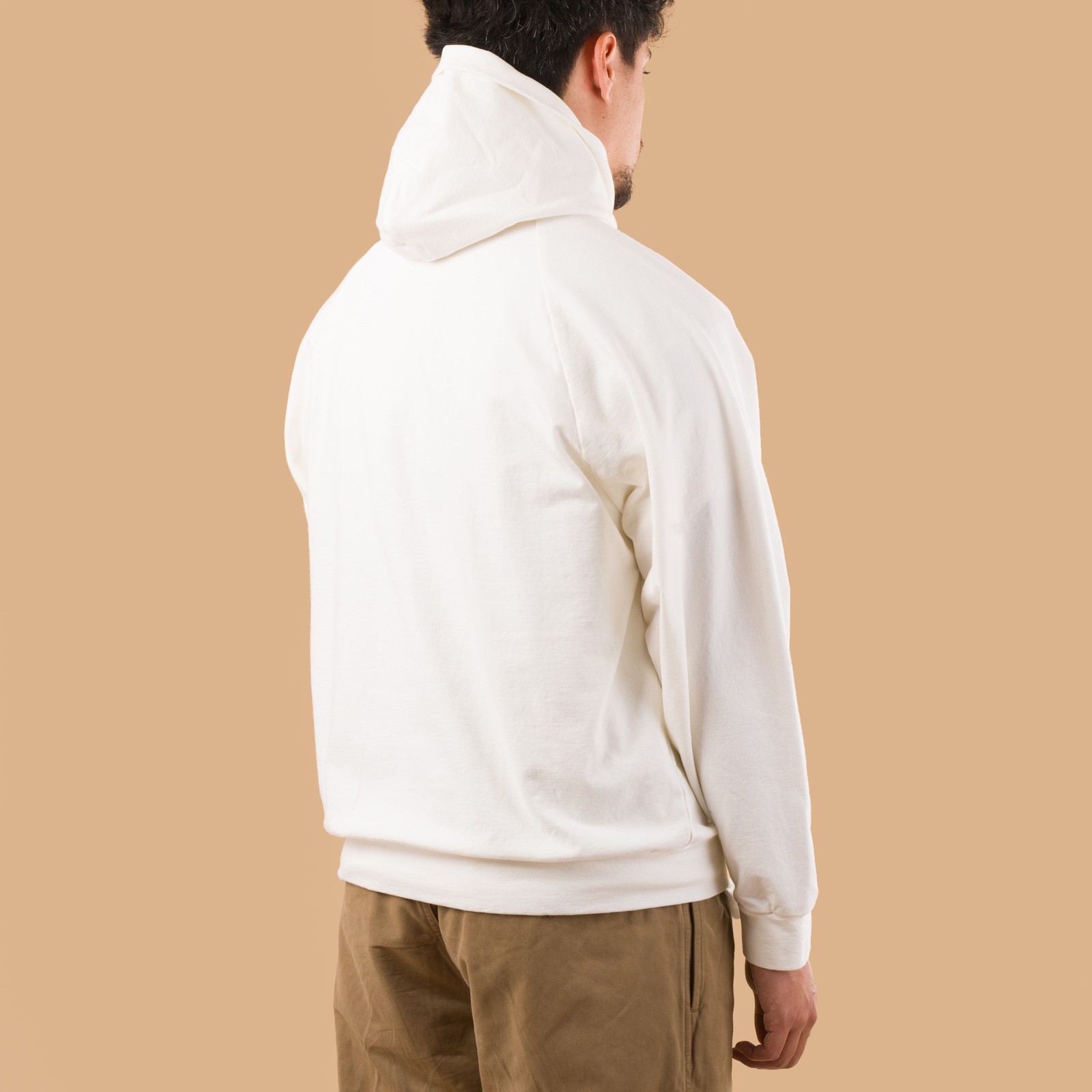 image flâneurs sweat capuche hoodie blanc Jackman Chewy Pullover Parka White de dos