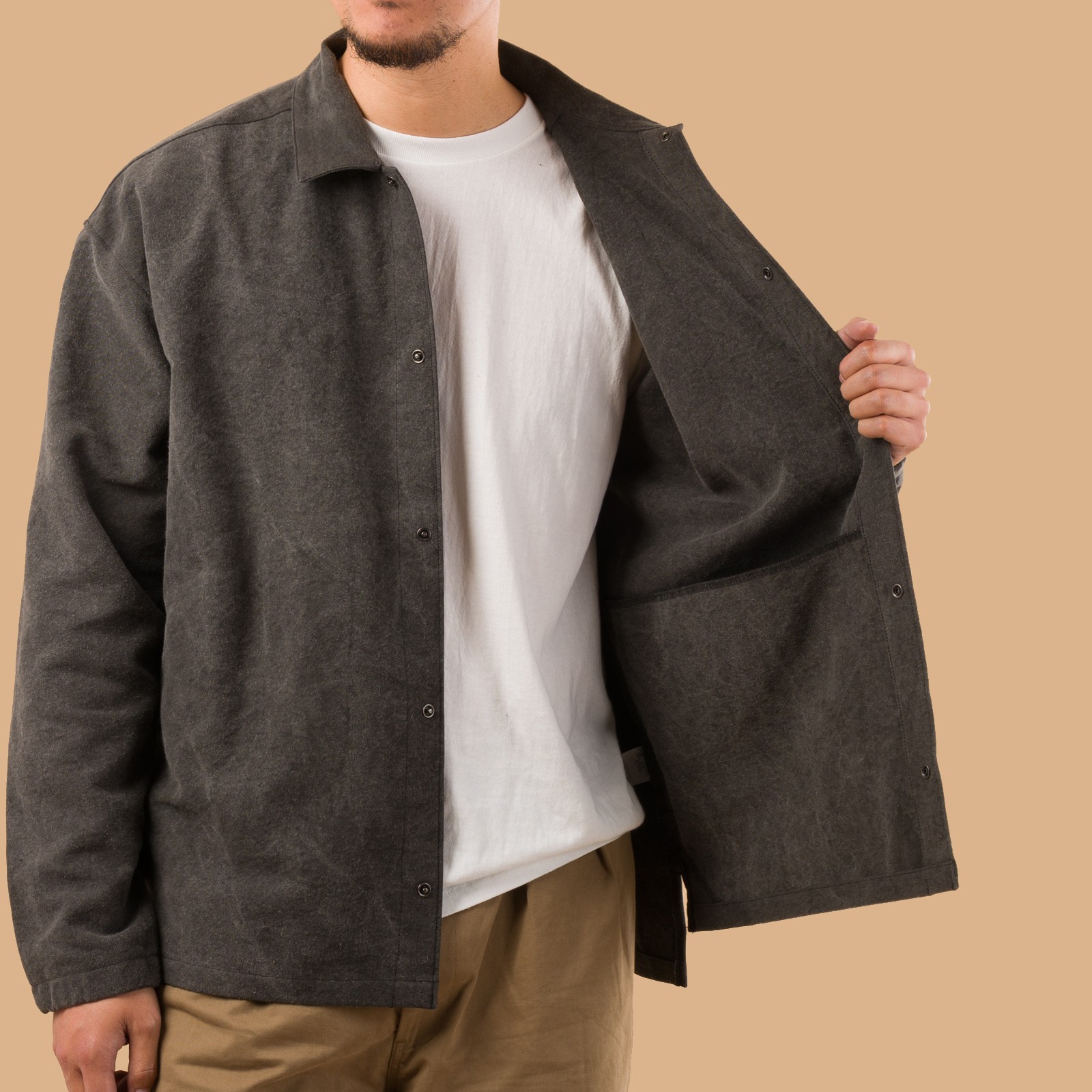 image flâneurs veste Jackman noir Sumi Coach Shirt Black (5)