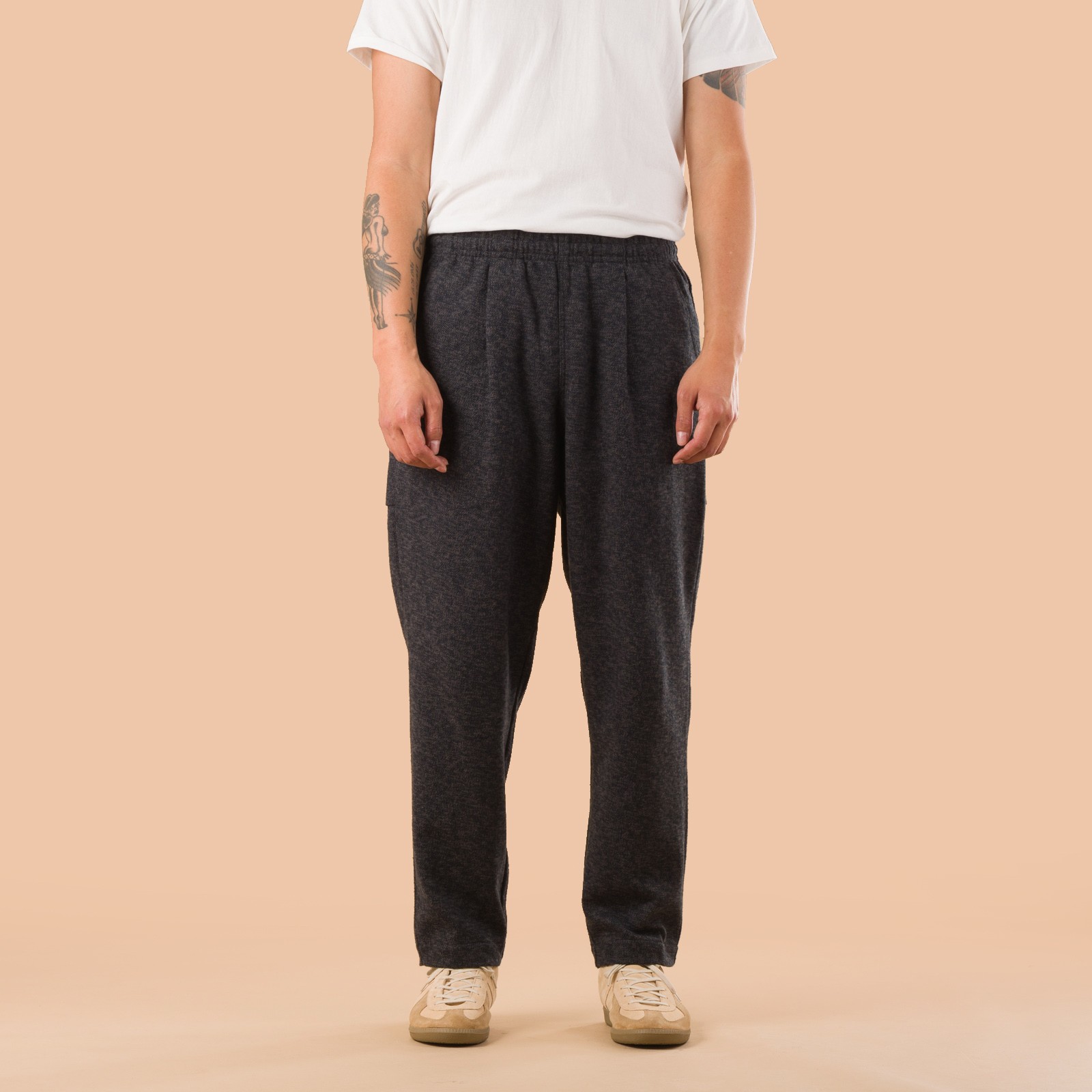 image flâneurs pantalon laine Jackman gris CMT Umps Pants Black Mix front