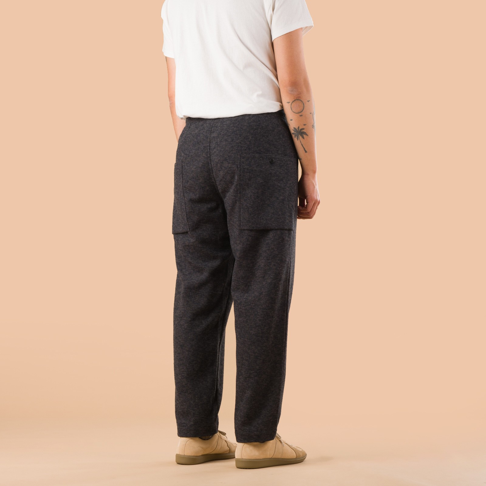 image flâneurs pantalon laine Jackman gris CMT Umps Pants Black Mix back