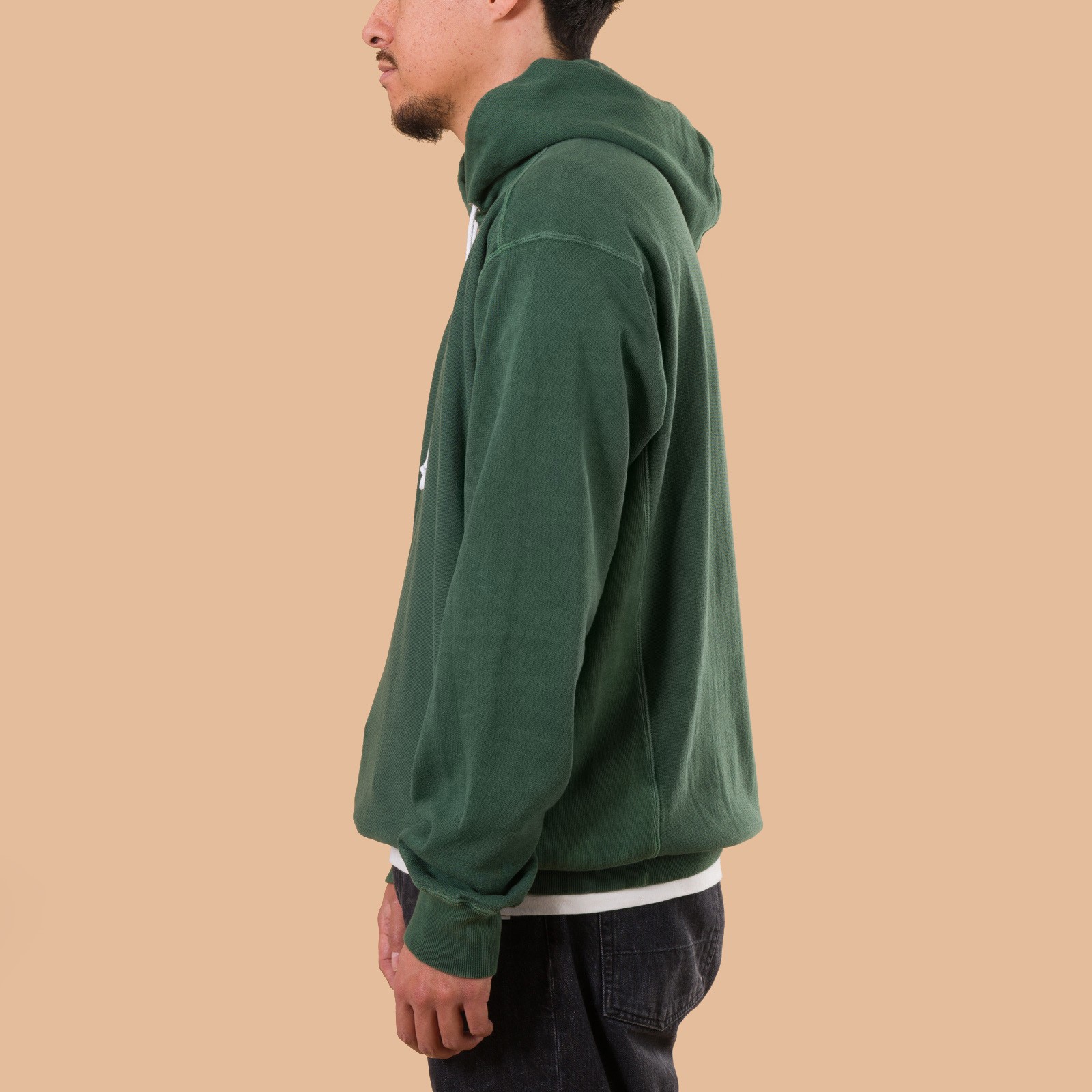 image flâneurs GOOD ON  Heavy Pullover Hood Sweat P-DK Green side