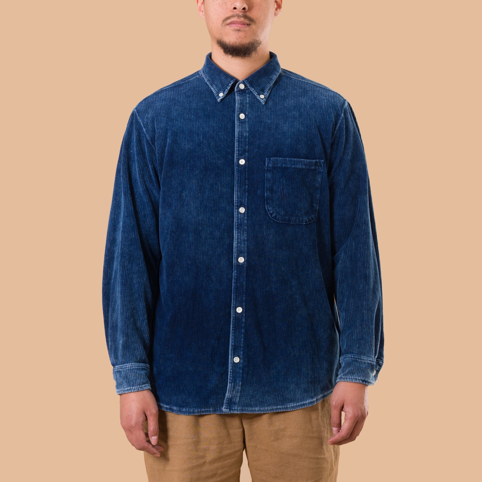 image flâneurs chemise en velours Good On  indigo front (1)