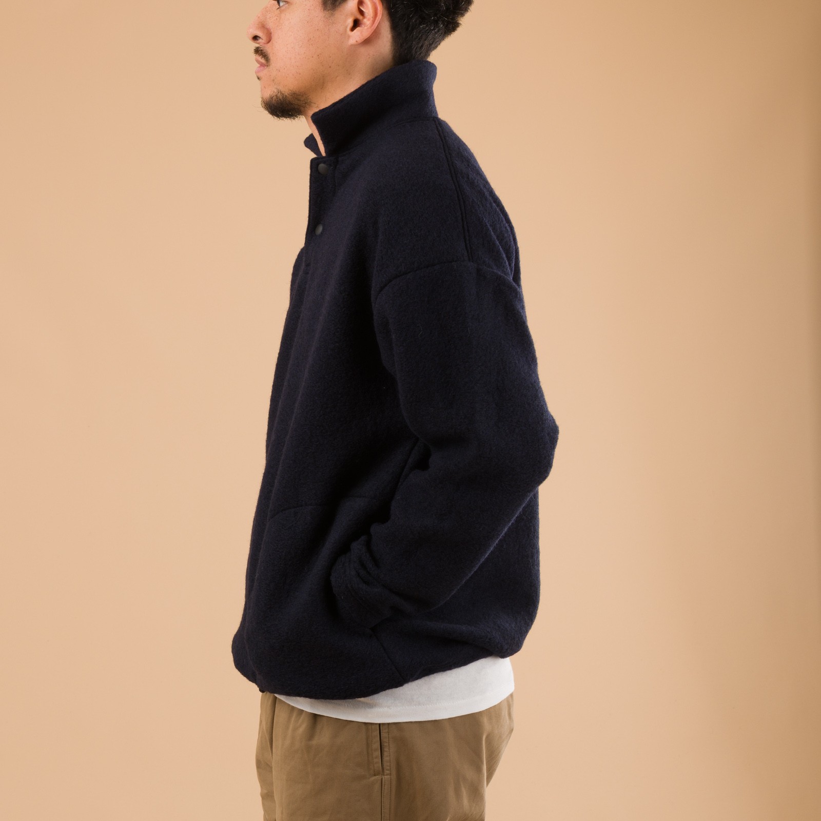 Wool Himo Polo Navy