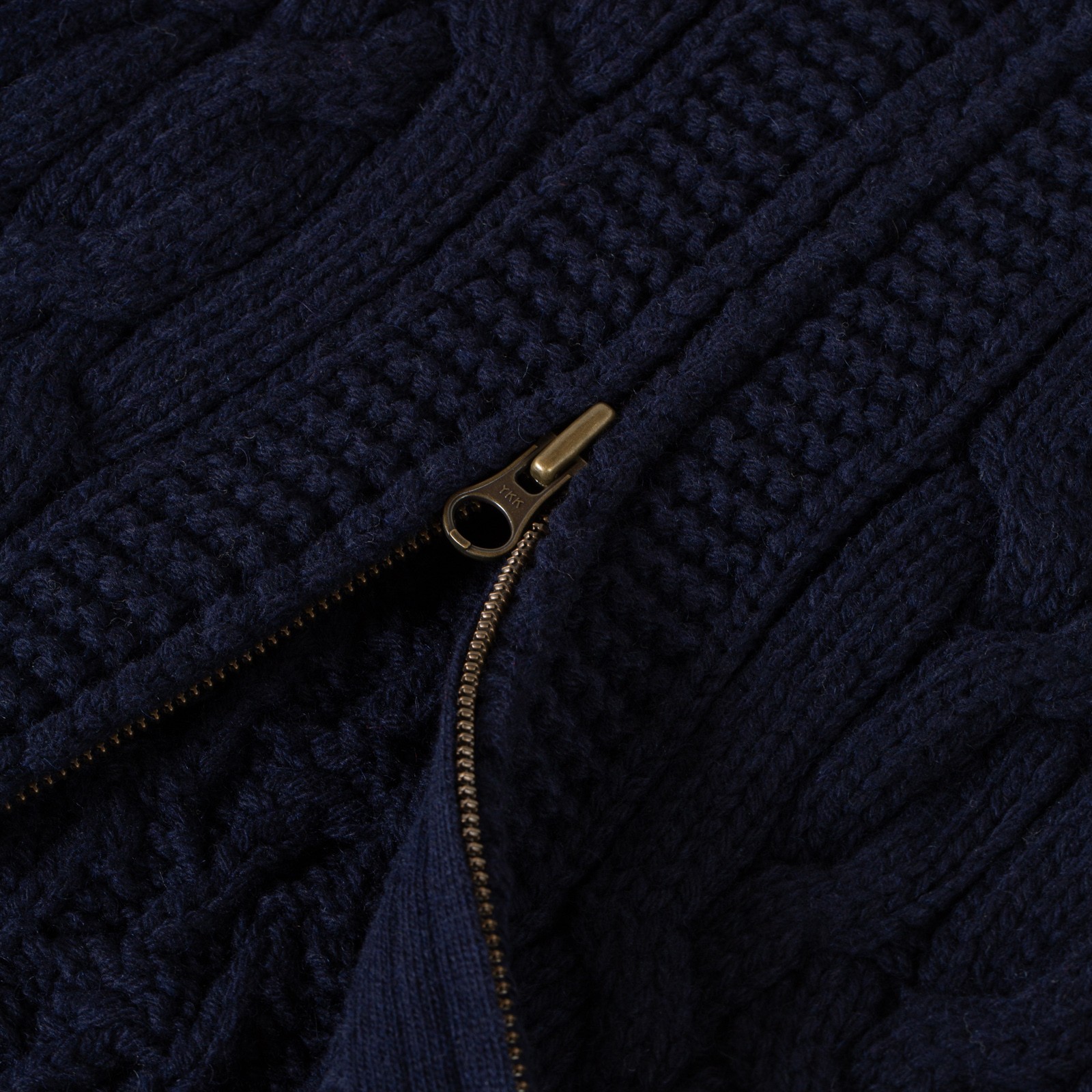 Ohannes Navy Cable Knit Bomber Jacket
