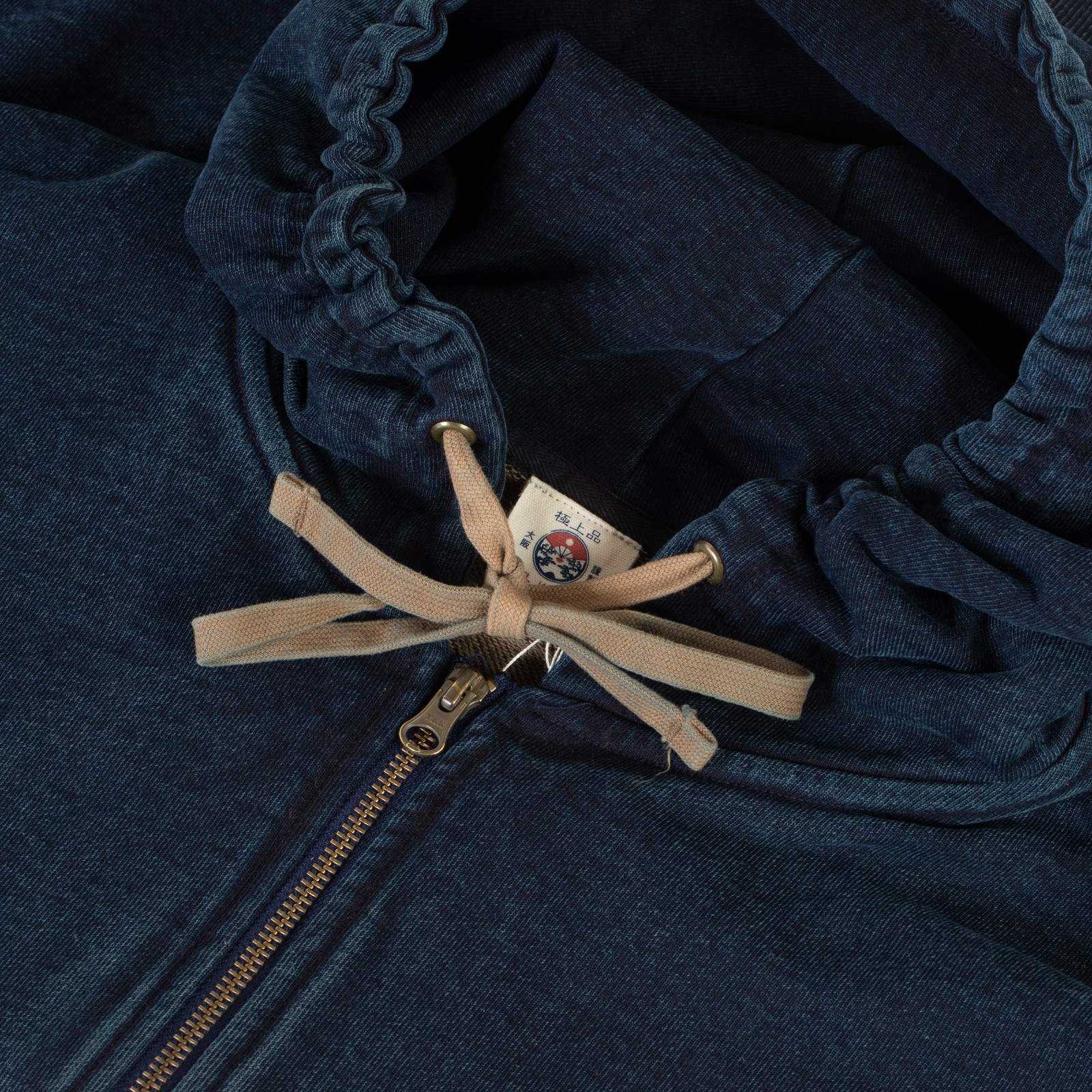 SAMURAI JEANS  sweat capuche zippé indigo col