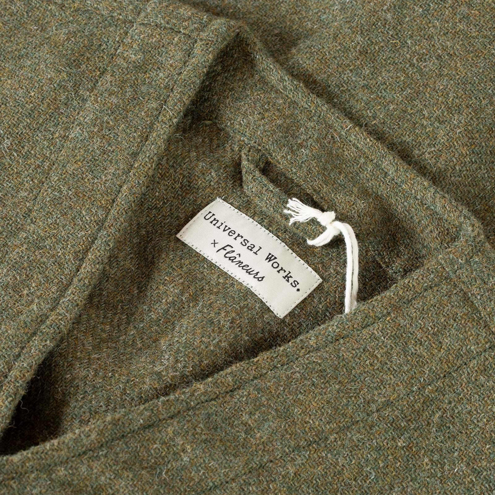UNIVERSAL WORKS x FLÂNEURS Harris Tweed Plaid Cabin Jacket Green col