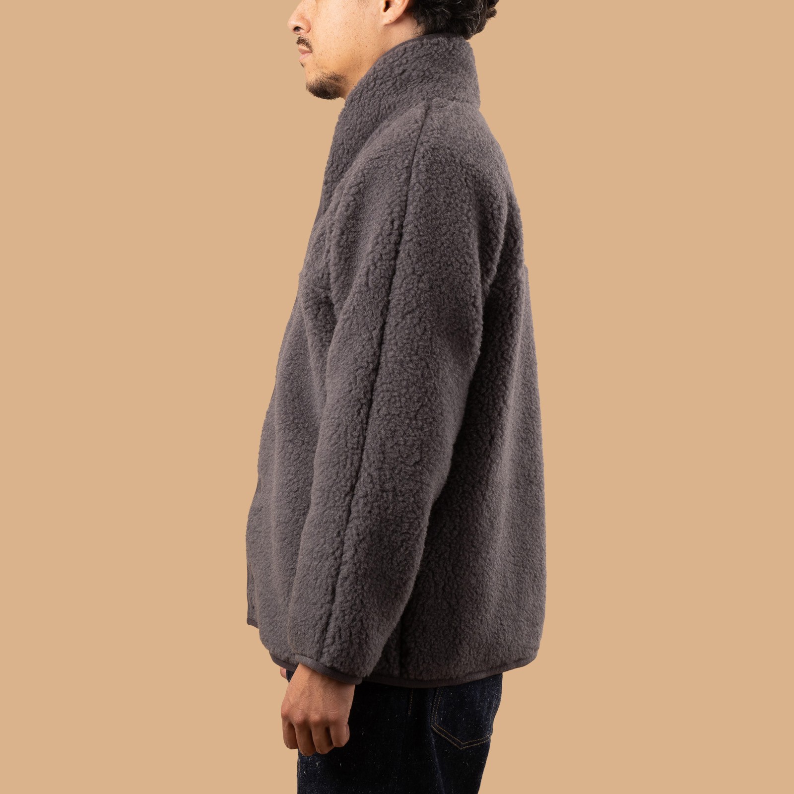 Image-Flâneurs_COLDBREAKER / Flâneurs Ultralight Retro Jacket Anthracite_de-profil