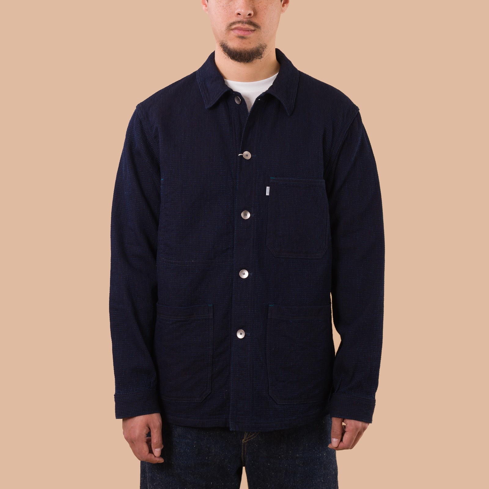 3720 12oz Cube Sashiko Denim Chore Jacket