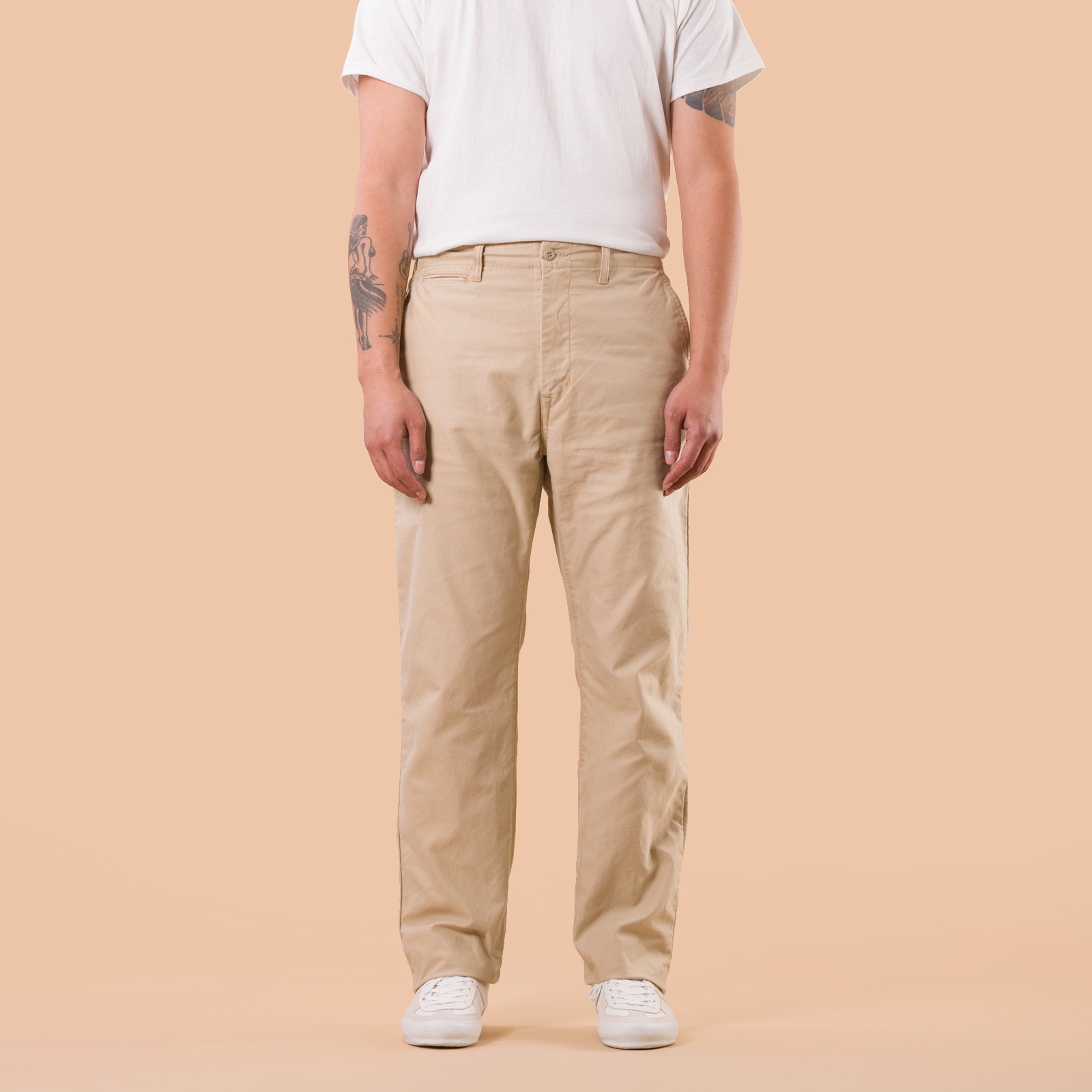 image flâneurs JAPAN BLUE JEANS  Regular Fit Trousers Beige front