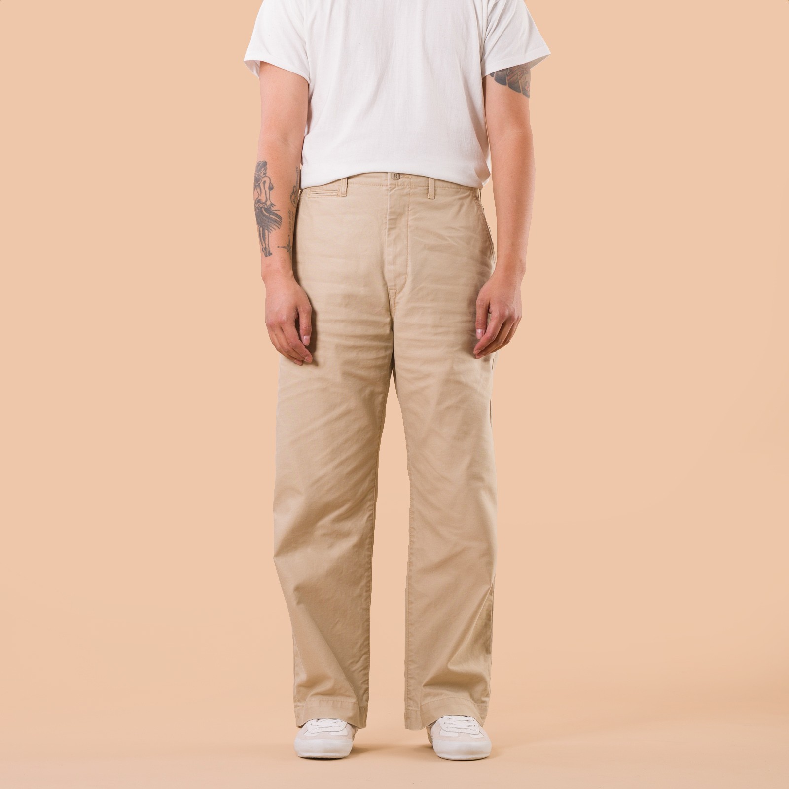 image flâneurs JAPAN BLUE JEANS  wide Fit Trousers beige front