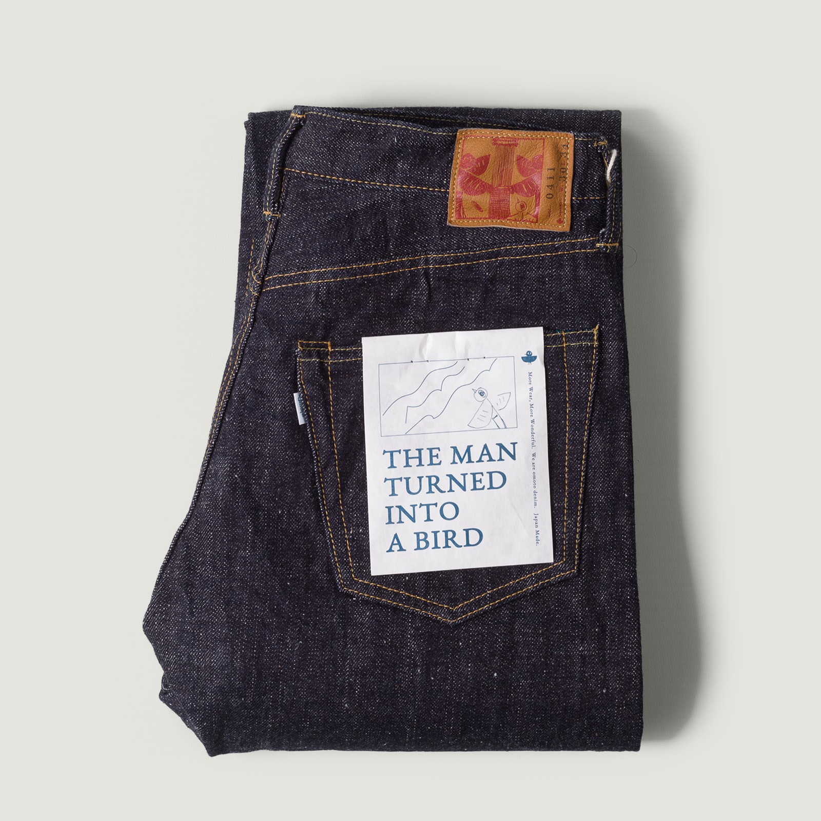 0411 15.5oz Slub Nep Denim Straight Fit Jeans