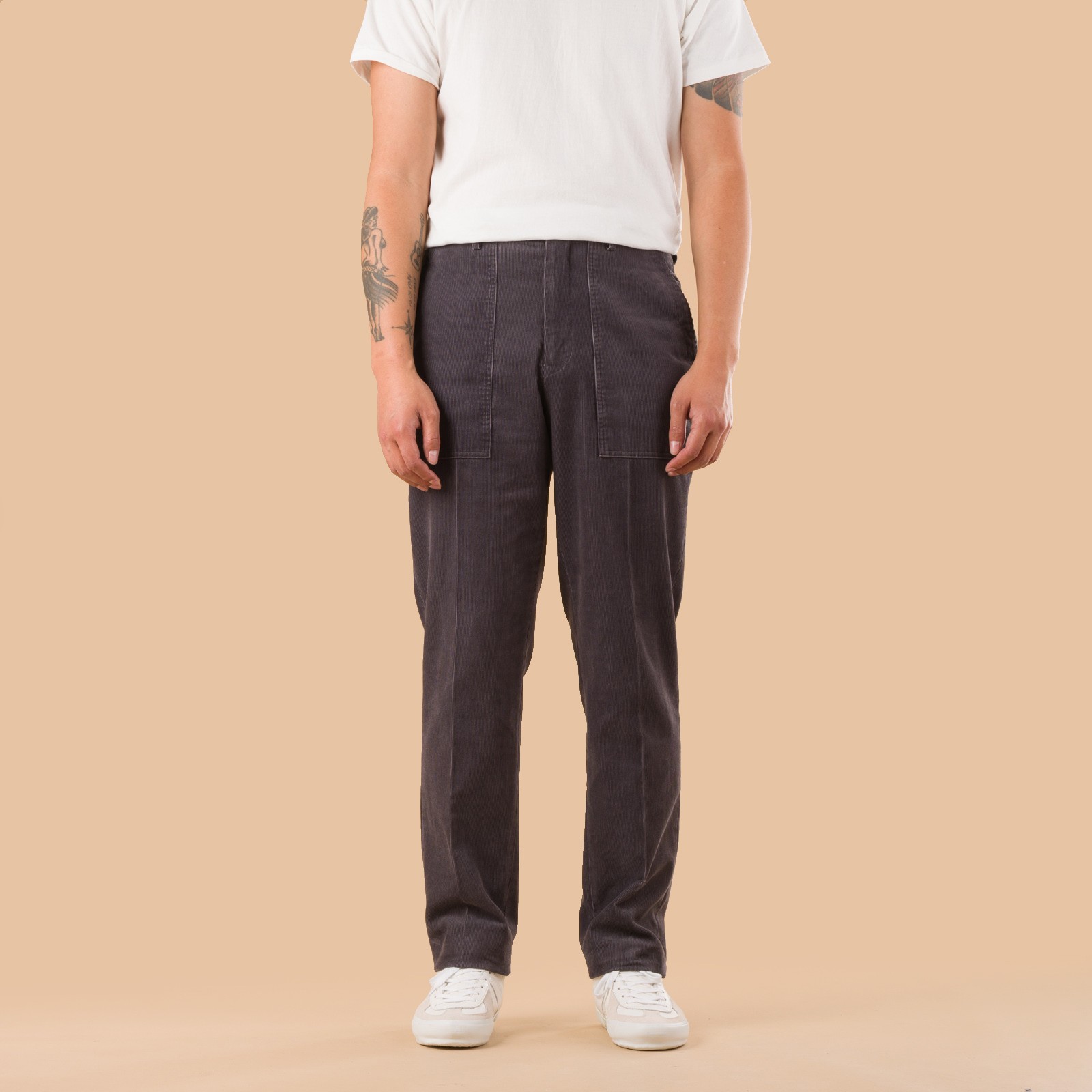 images flâneurs BARNSTORMER  1633P Dress Fatigue Vintage Corduroy Grey de face