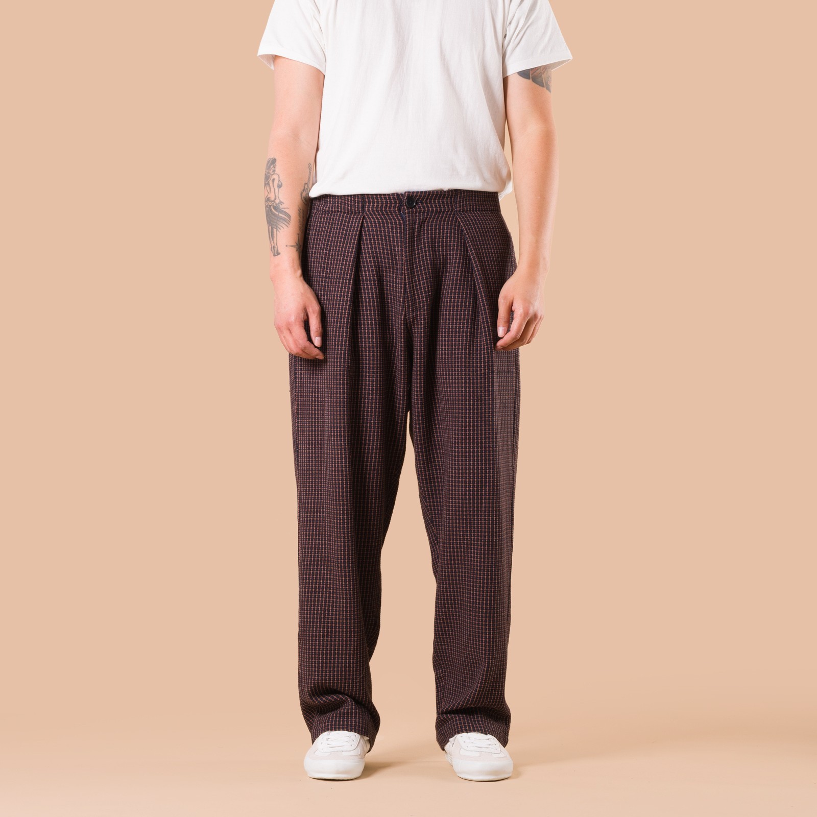 Pantalon à pinces bordeau Kardo X Flâneurs front (2)