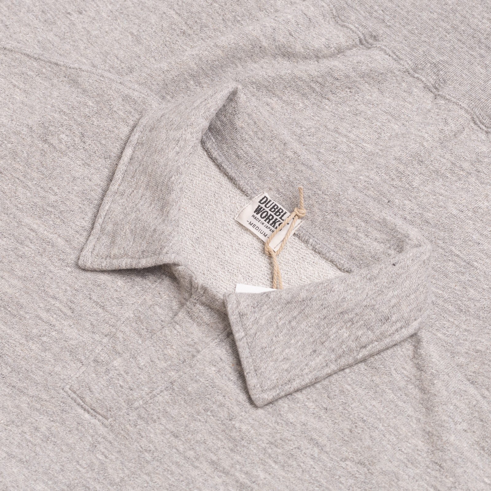 Image-Flâneurs_DUBBLE WORKS / Cut Off Sleeve Sweat Polo Heather Grey_detail