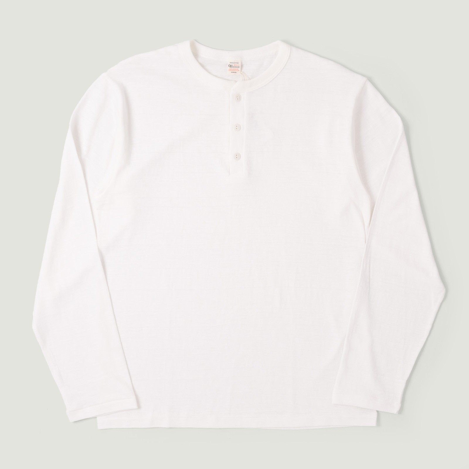 Lot 5907 Long Sleeve Henley Neck T-Shirt Off White