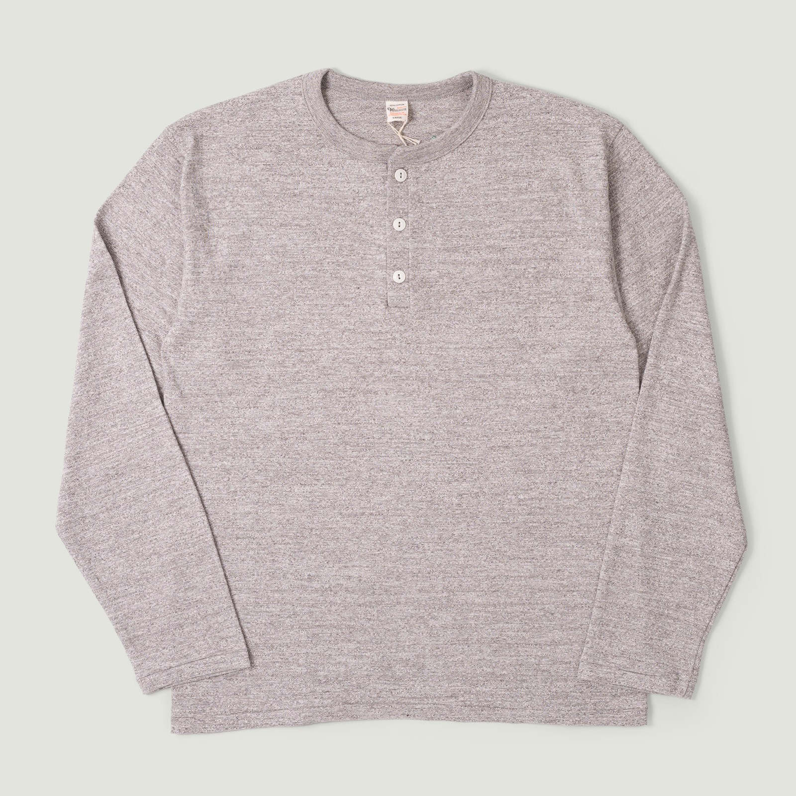 Image-Flâneurs_WAREHOUSE & CO. / Lot 5907 L/S Henley Neck T-Shirt Heather Grey_Vignette