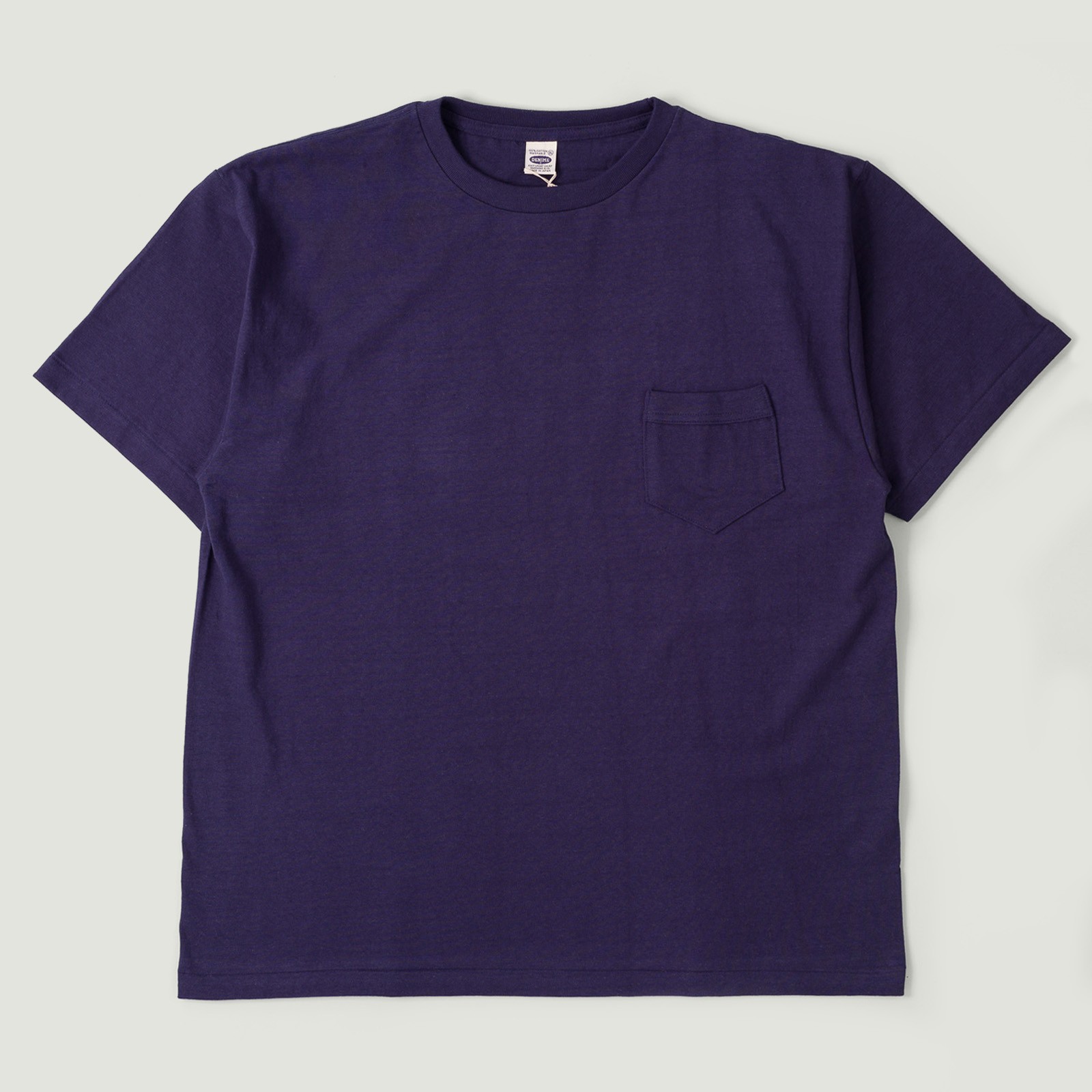 Image-Flâneurs_DENIME / Lot. 273 Crew Neck Pocket T-Shirt Navy_Vignette