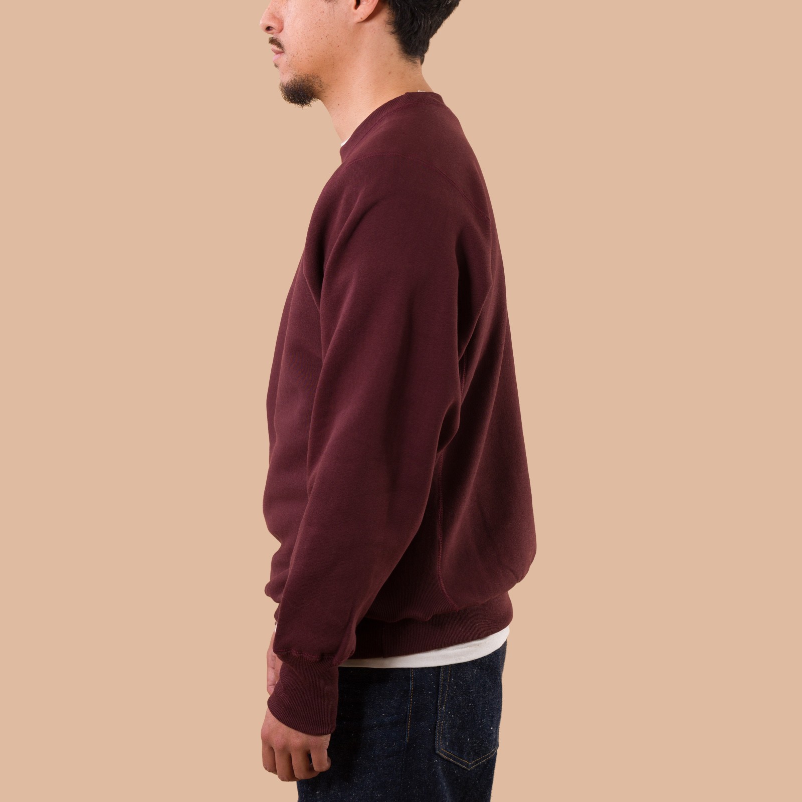 images flaneurs WAREHOUSE & CO.  Lot. 483 Reverse Weave Loopwheel Sweatshirt Bordeaux side