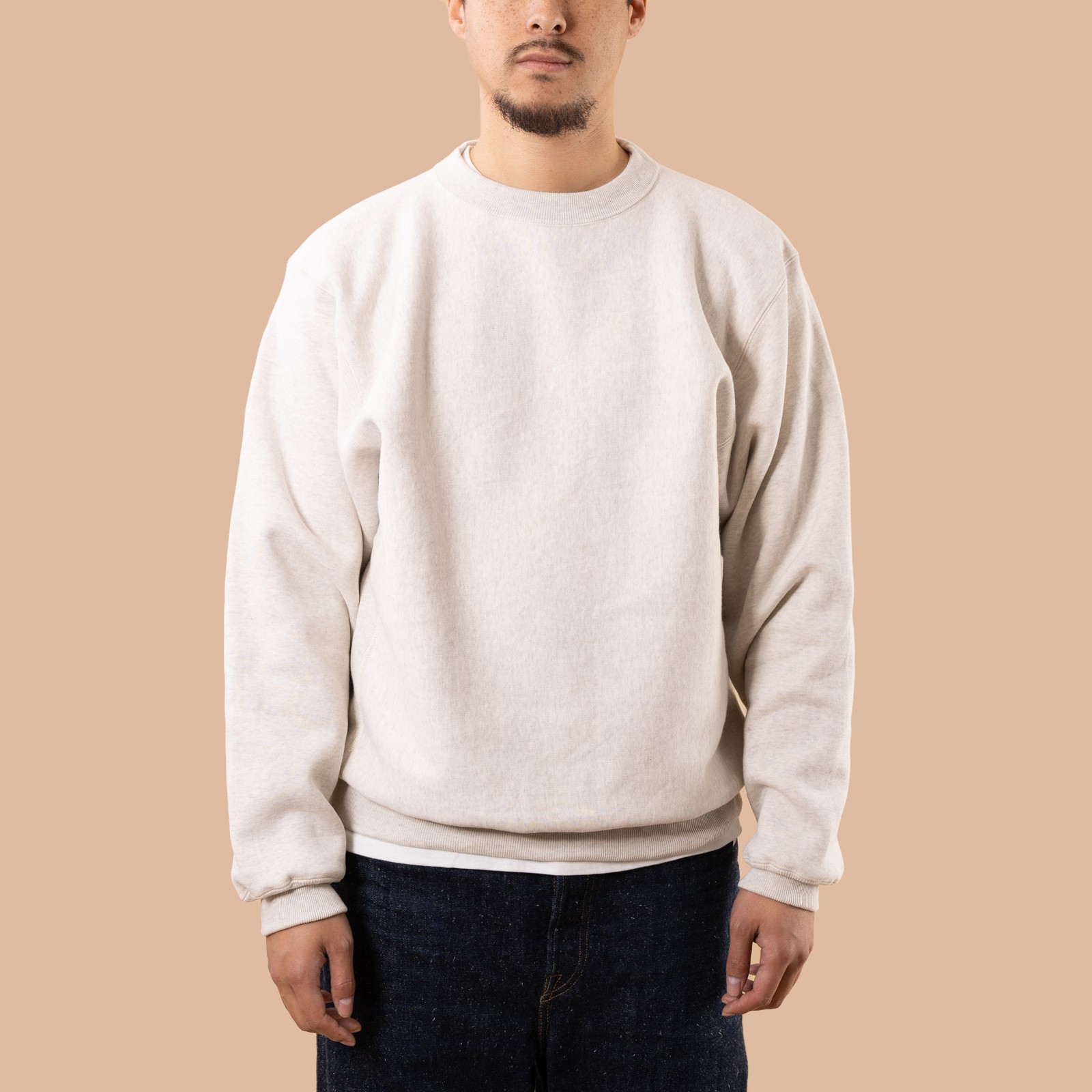 images flaneurs WAREHOUSE & CO.  Lot. 483 Reverse Weave Loopwheel Sweatshirt Oatmeal front